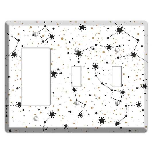 Constellations White Rocker / 2 Toggle Wallplate