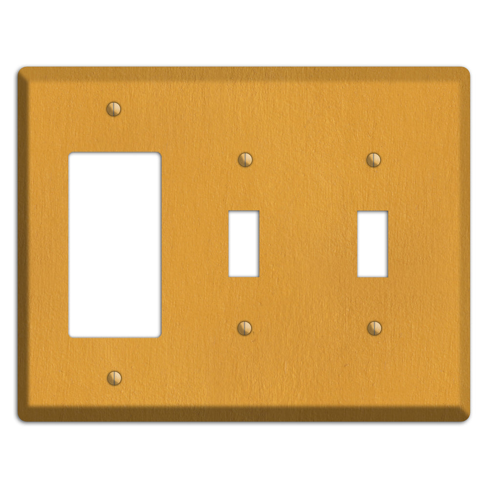 Stucco Yellow Rocker / 2 Toggle Wallplate