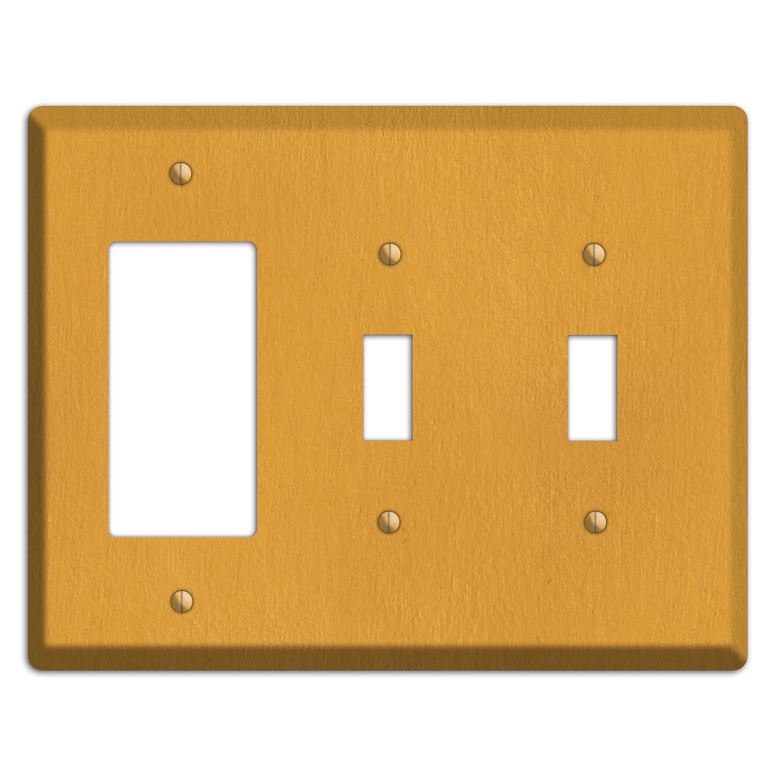 Stucco Yellow Rocker / 2 Toggle Wallplate