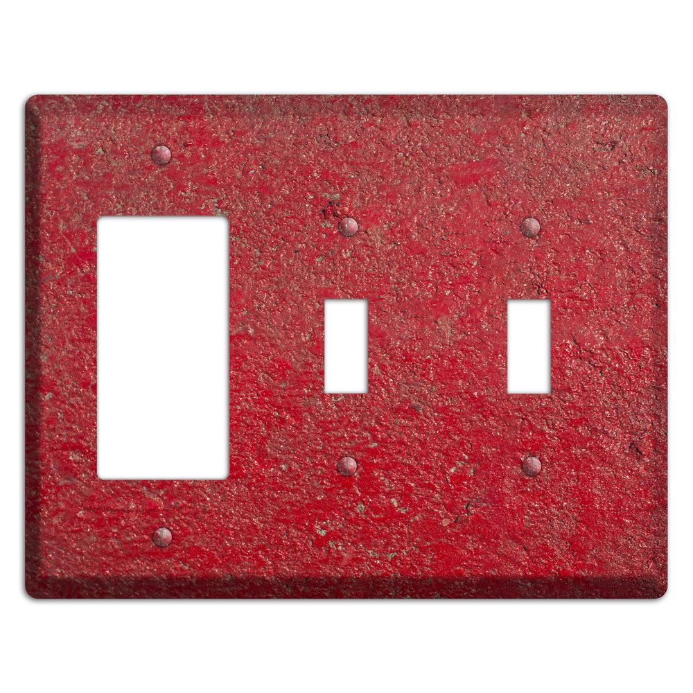 Red Concrete Rocker / 2 Toggle Wallplate