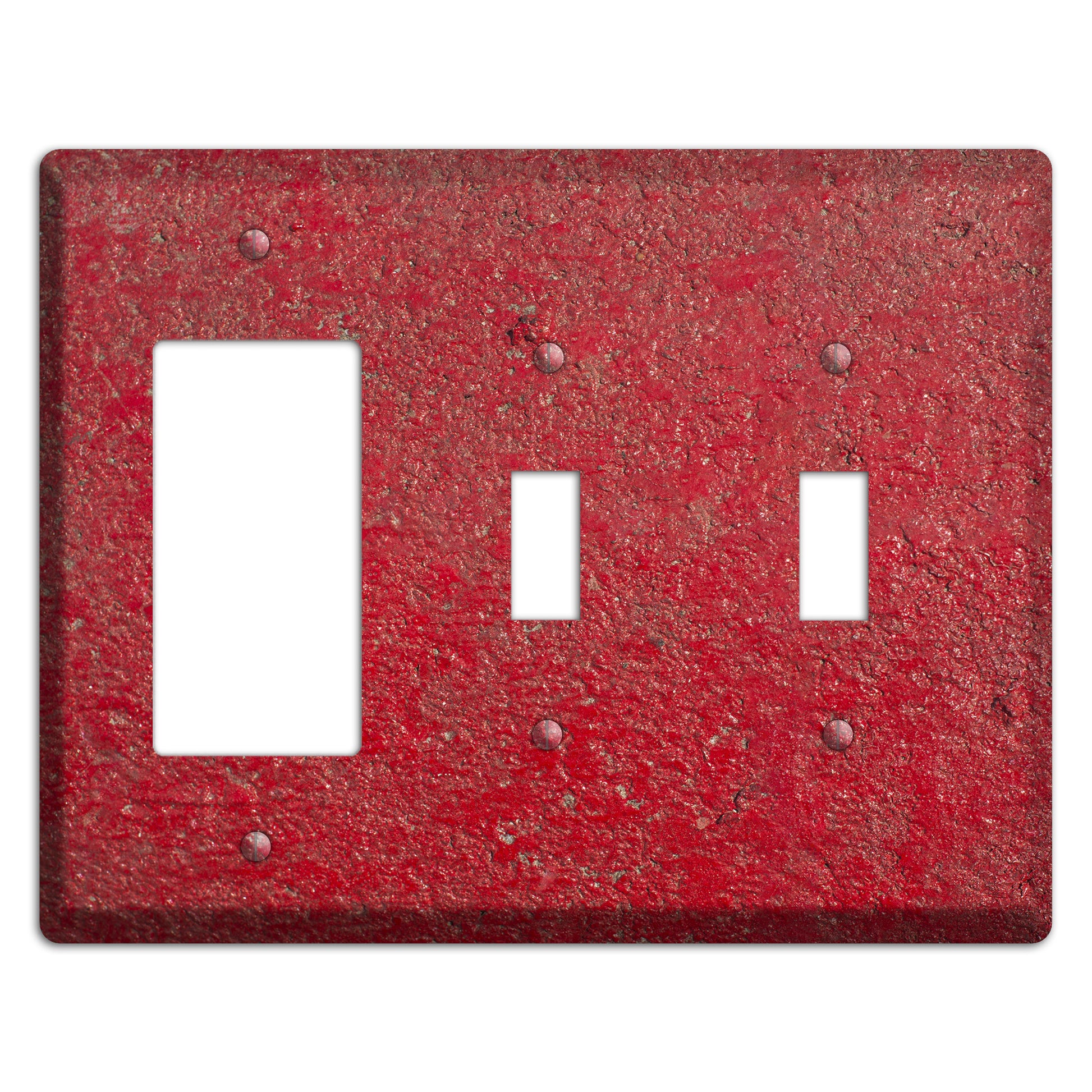 Red Concrete Rocker / 2 Toggle Wallplate
