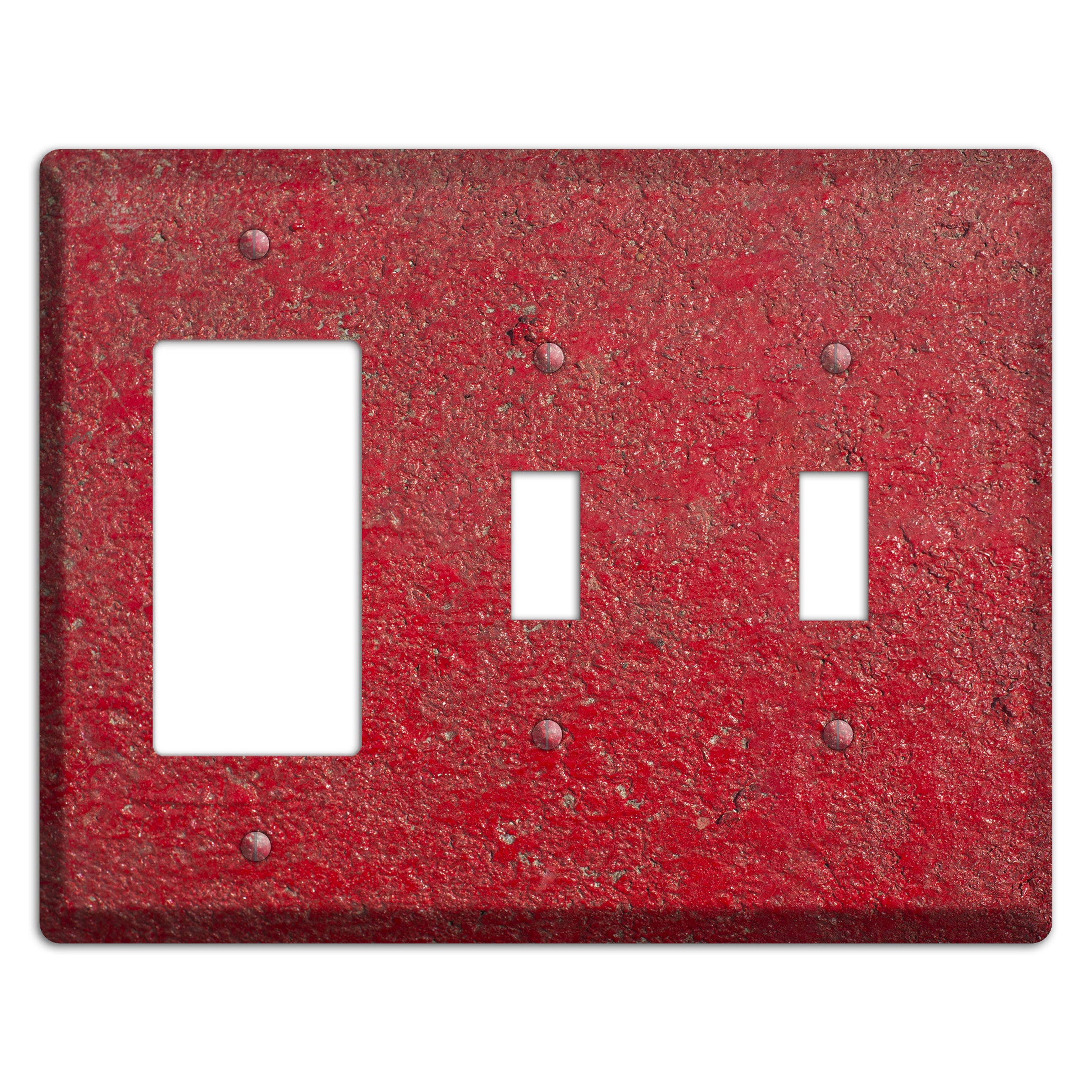 Red Concrete Rocker / 2 Toggle Wallplate