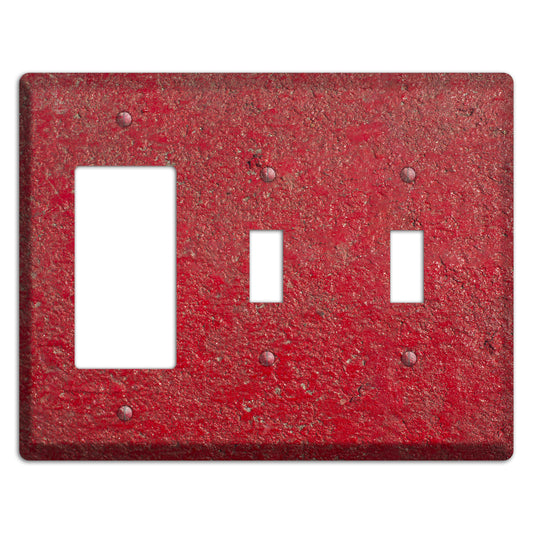 Red Concrete Rocker / 2 Toggle Wallplate