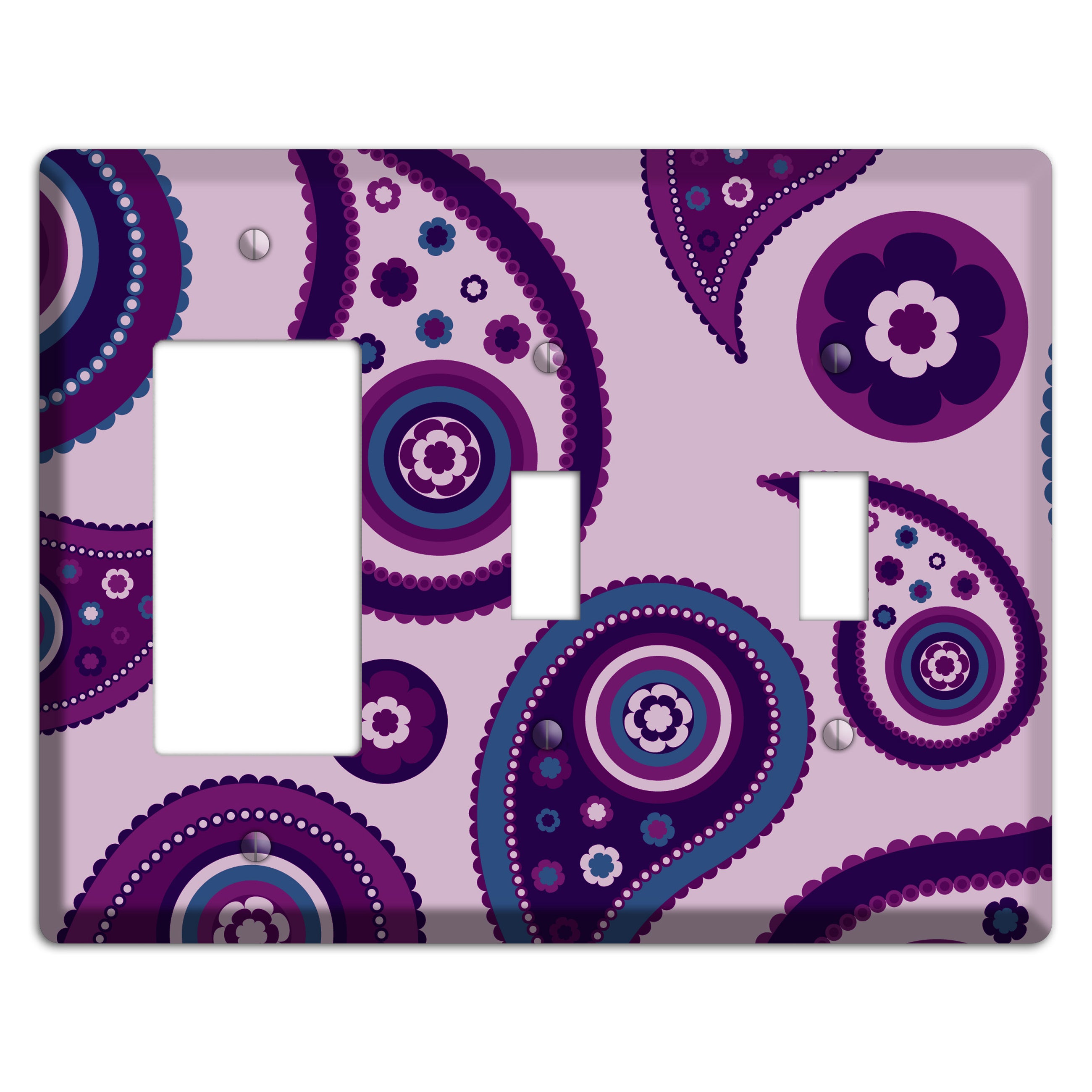 Light Purple Pailsey Rocker / 2 Toggle Wallplate