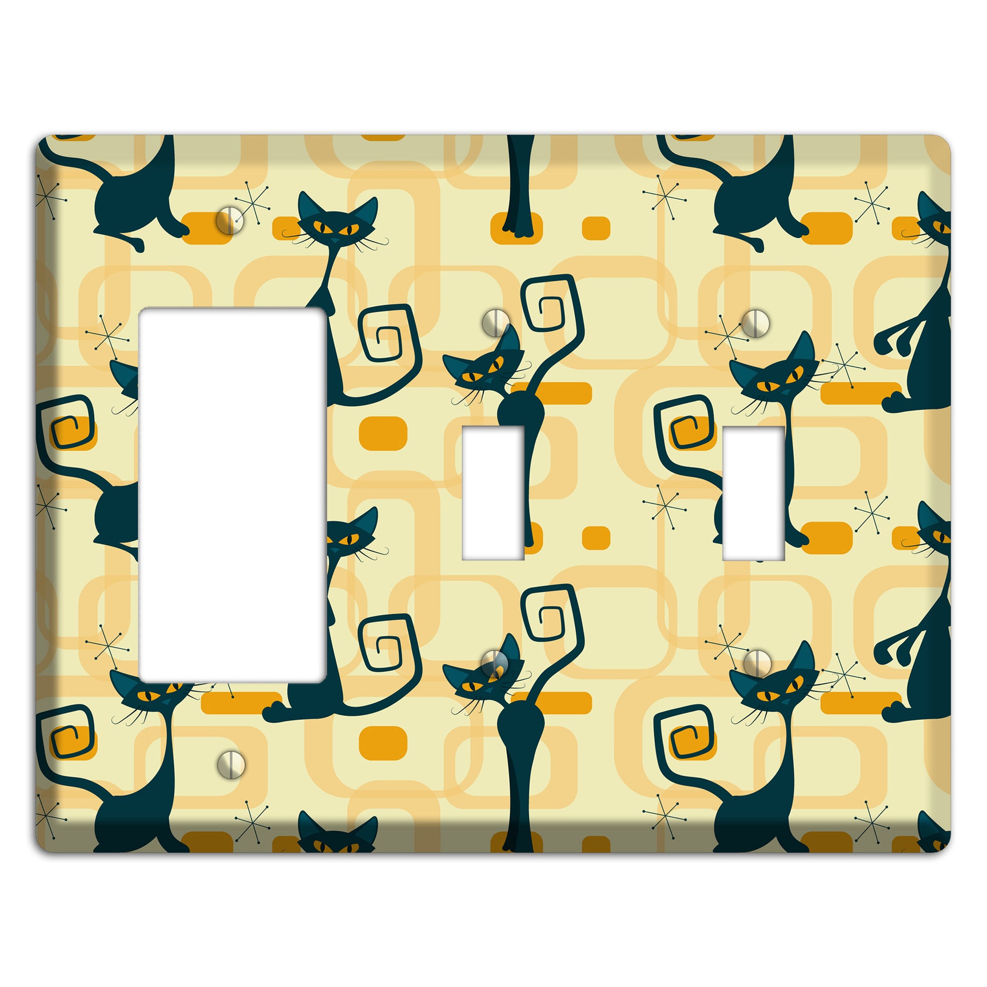 Navy Kitties Rocker / 2 Toggle Wallplate