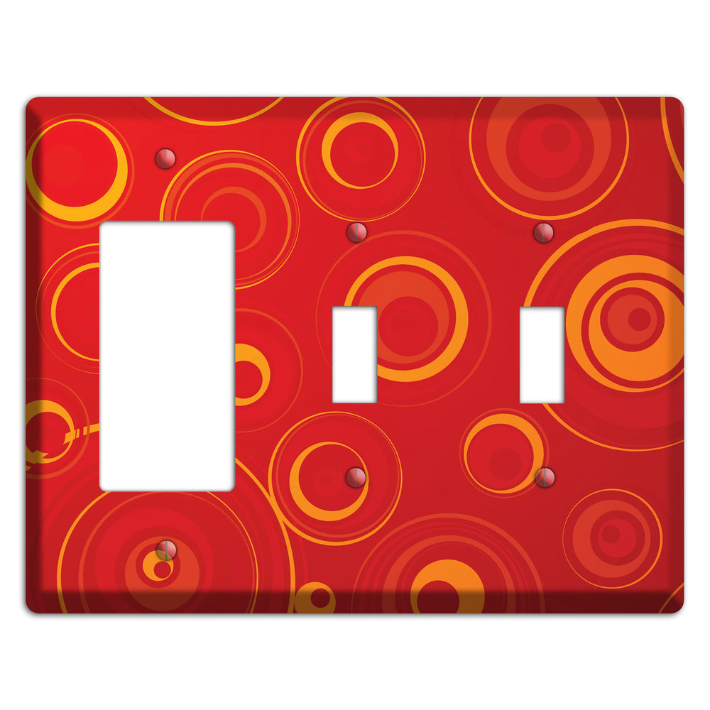 Red Circles Rocker / 2 Toggle Wallplate