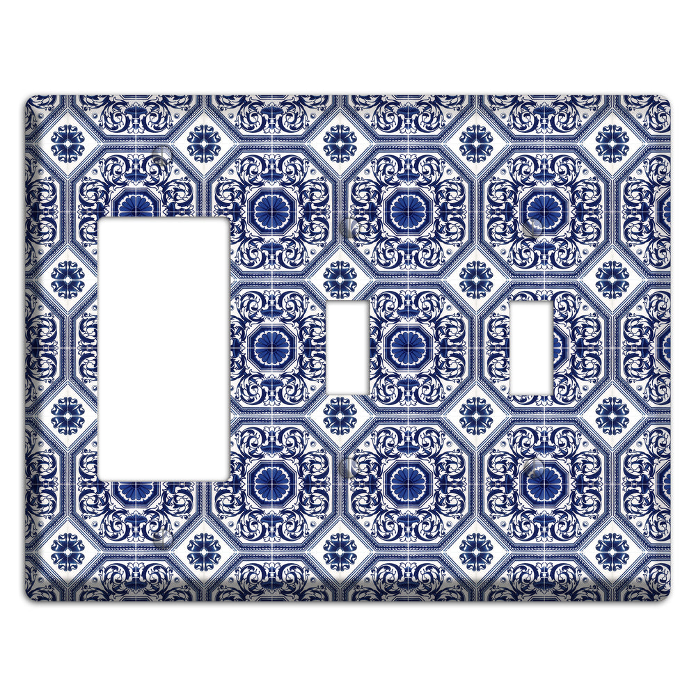Tavira Tiles 1 Rocker / 2 Toggle Wallplate