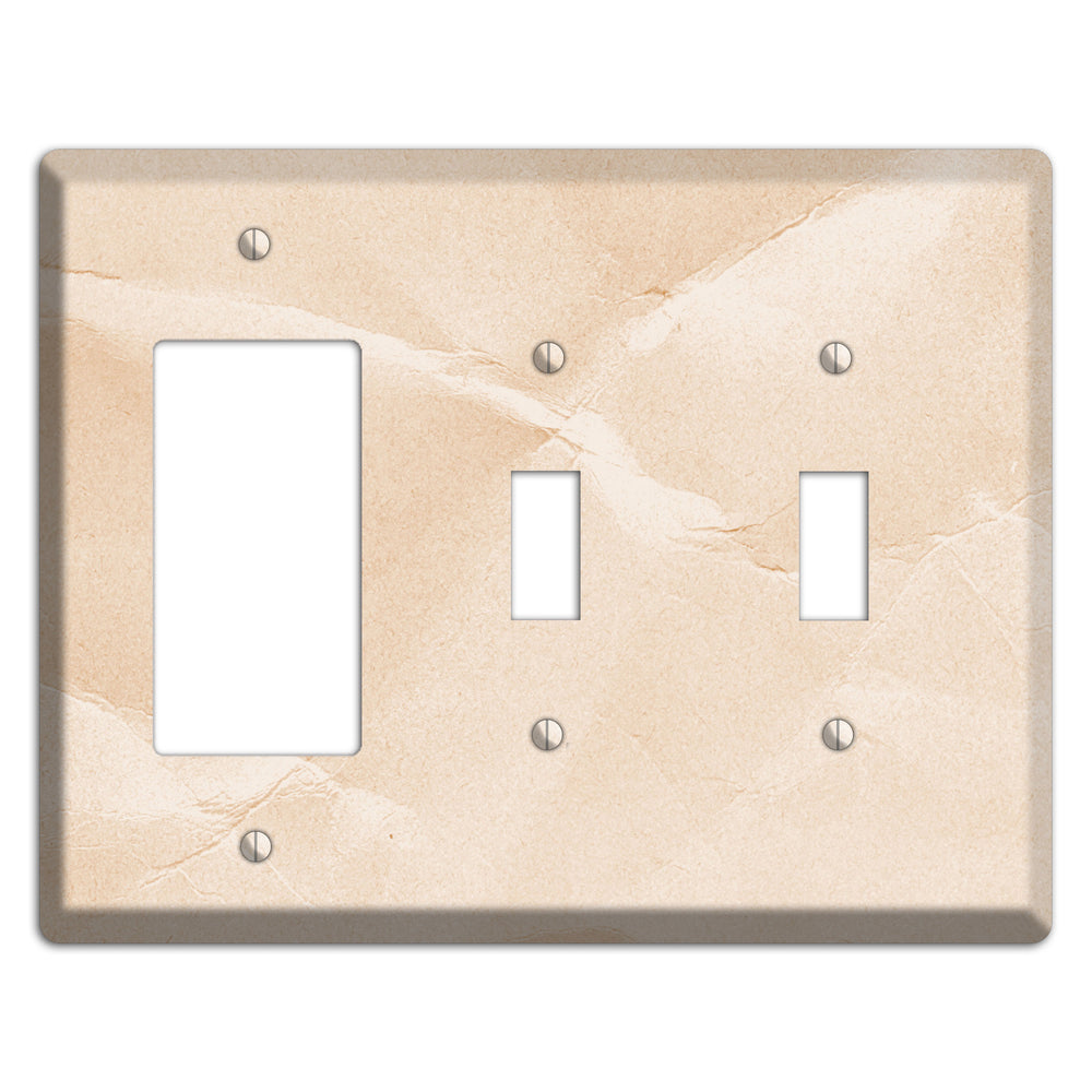 Almond Neutral Texture Rocker / 2 Toggle Wallplate