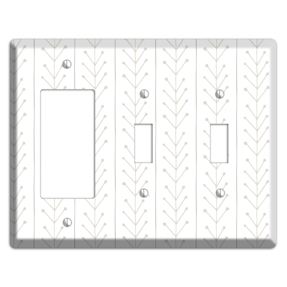 Simple Scandanavian Style F Rocker / 2 Toggle Wallplate