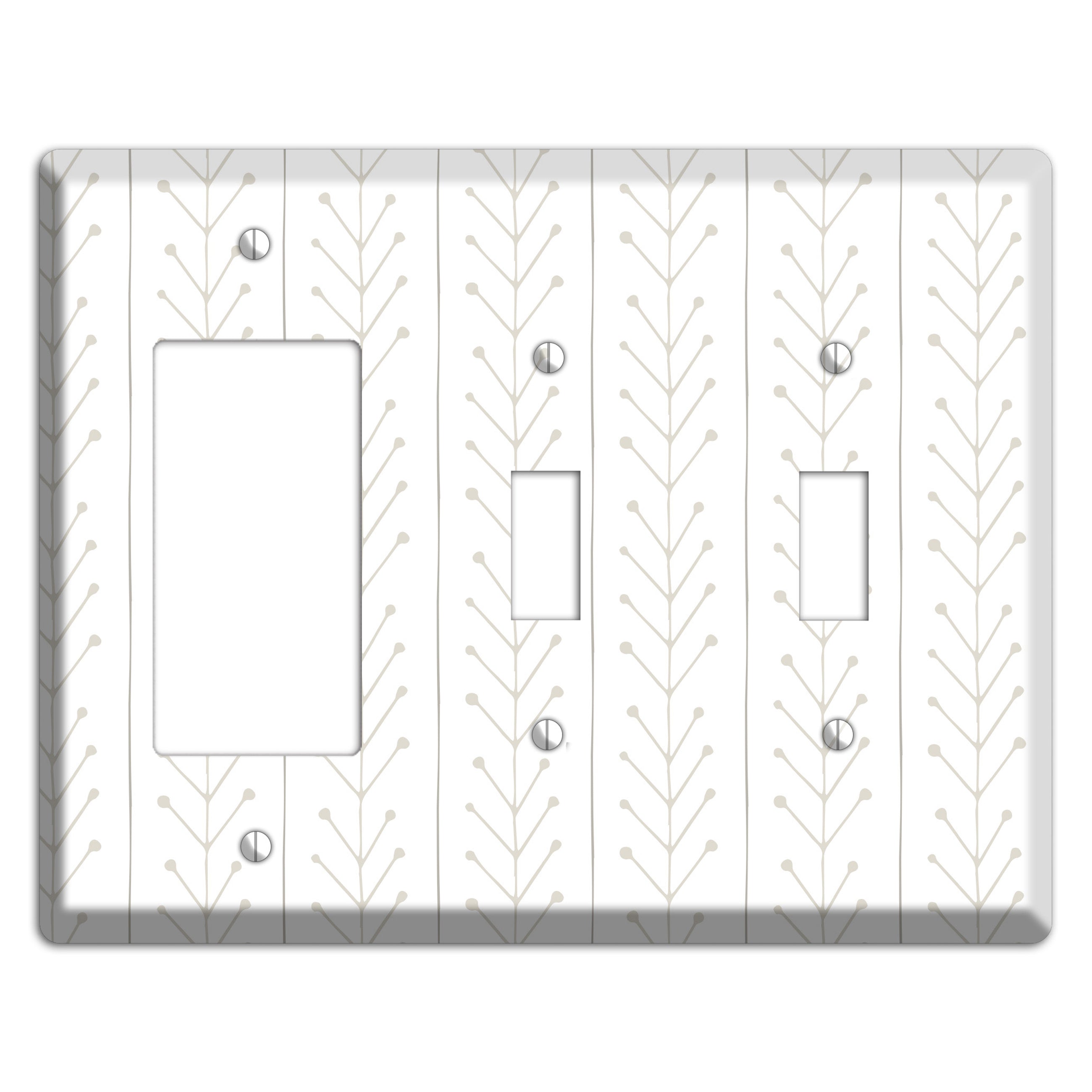 Simple Scandanavian Style F Rocker / 2 Toggle Wallplate