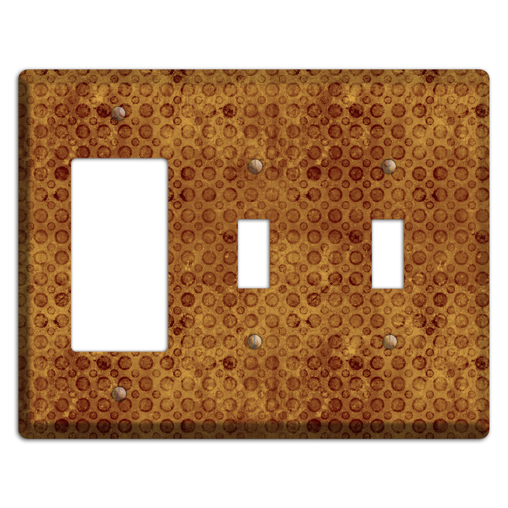 Maroon Circles Rocker / 2 Toggle Wallplate