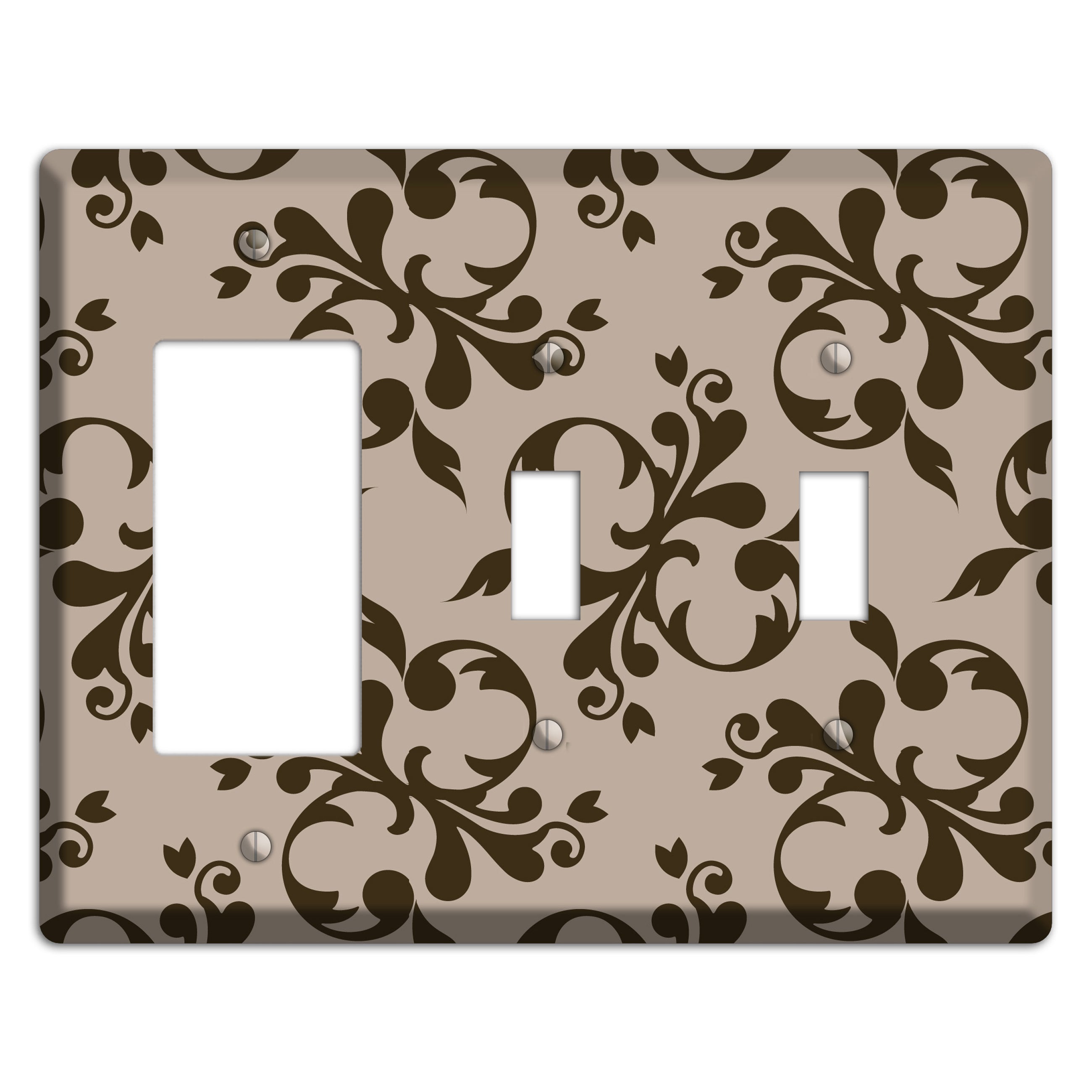 Beige Victorian Toile Rocker / 2 Toggle Wallplate