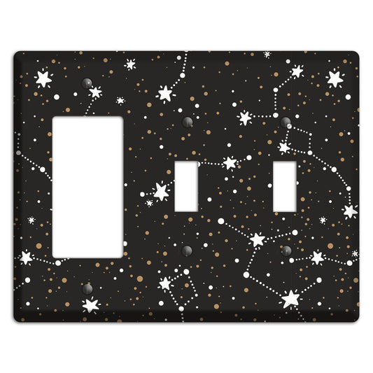 Constellations Black Rocker / 2 Toggle Wallplate