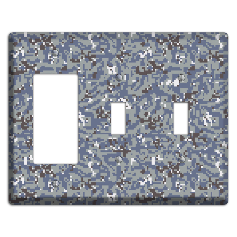 NWU Grey Dom Camo Rocker / 2 Toggle Wallplate