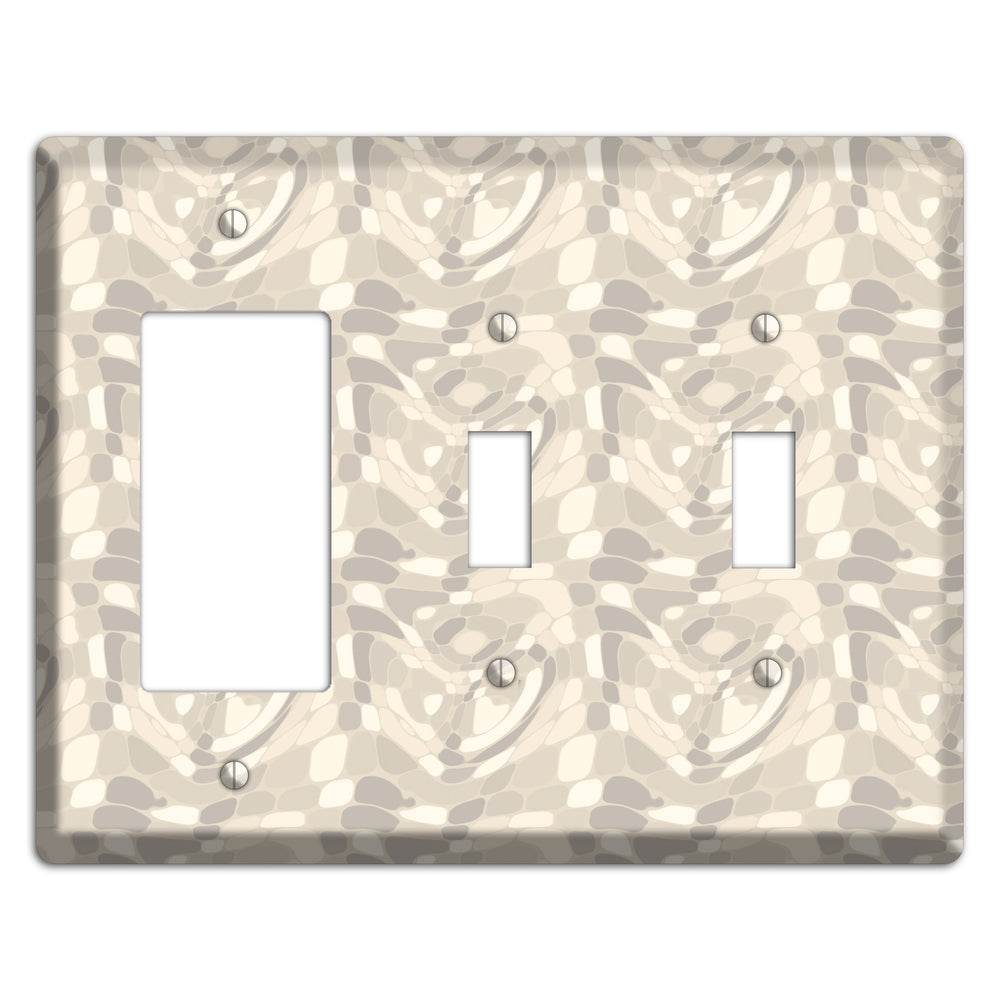 Beige Large Abstract Rocker / 2 Toggle Wallplate