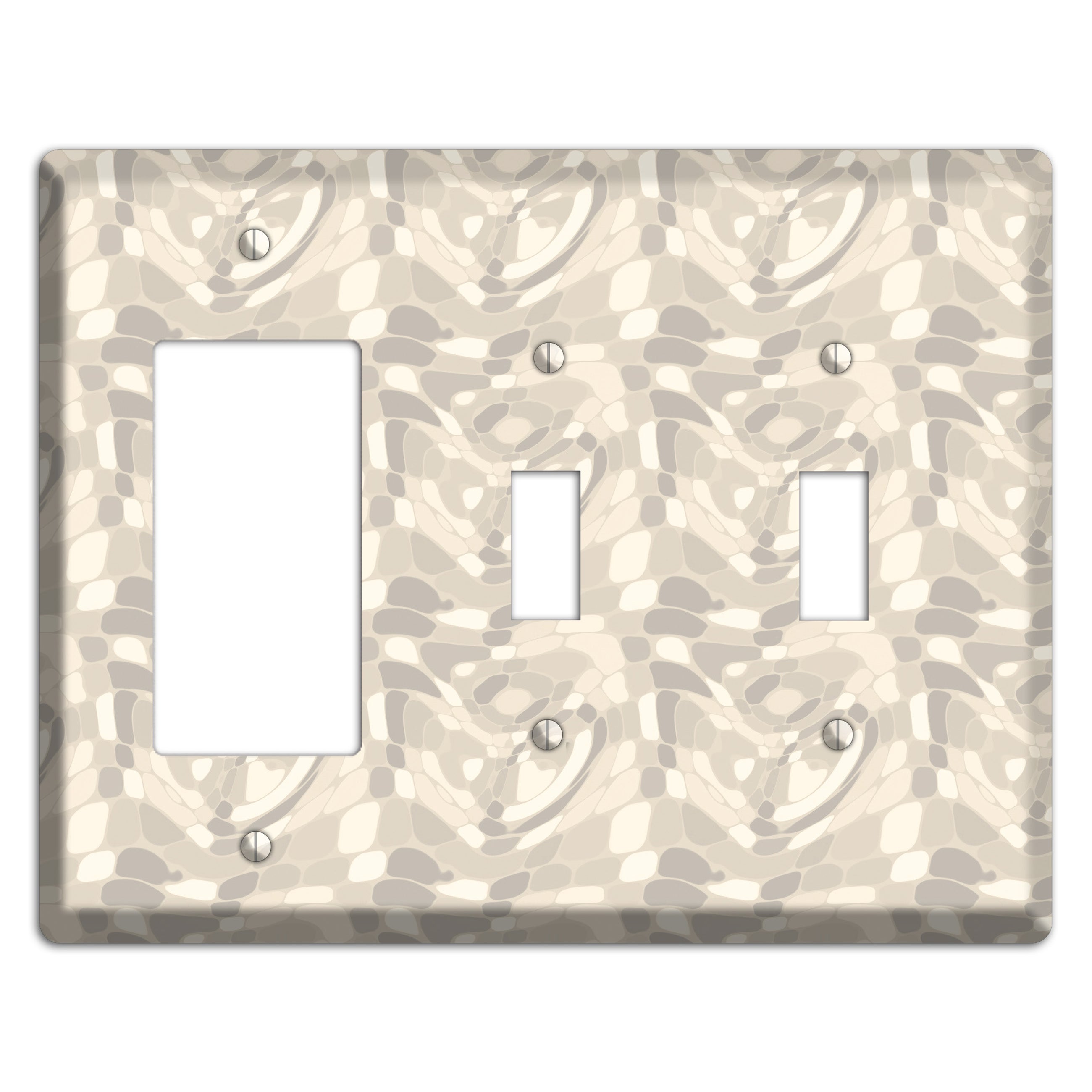 Beige Large Abstract Rocker / 2 Toggle Wallplate