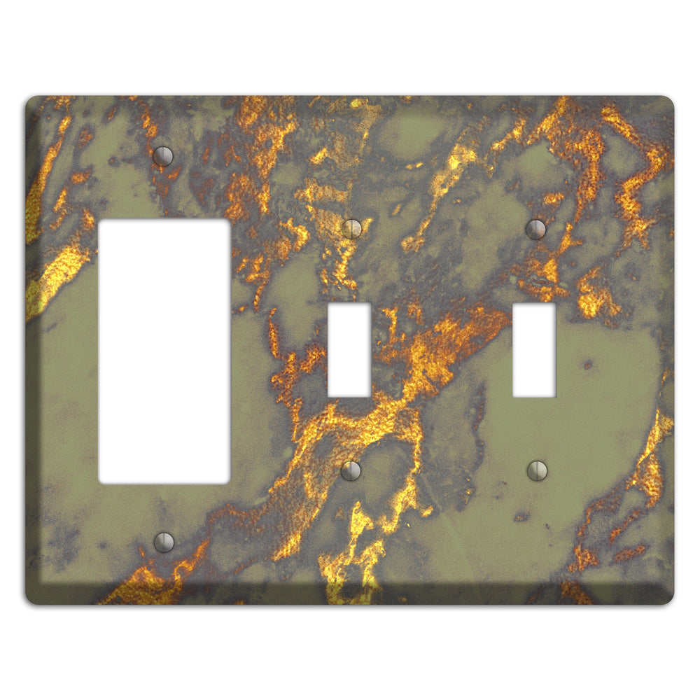 Gurkha Marble Rocker / 2 Toggle Wallplate