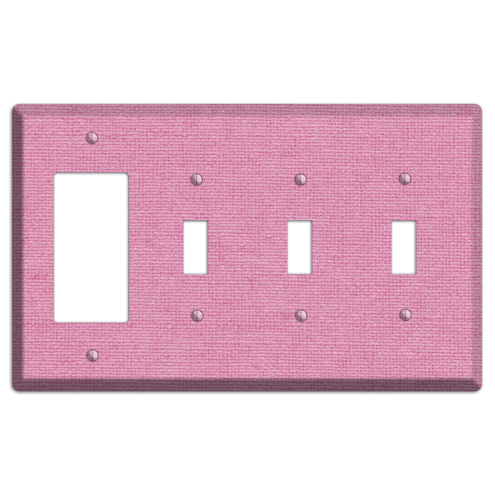Gamboge Pink Texture Rocker / 3 Toggle Wallplate