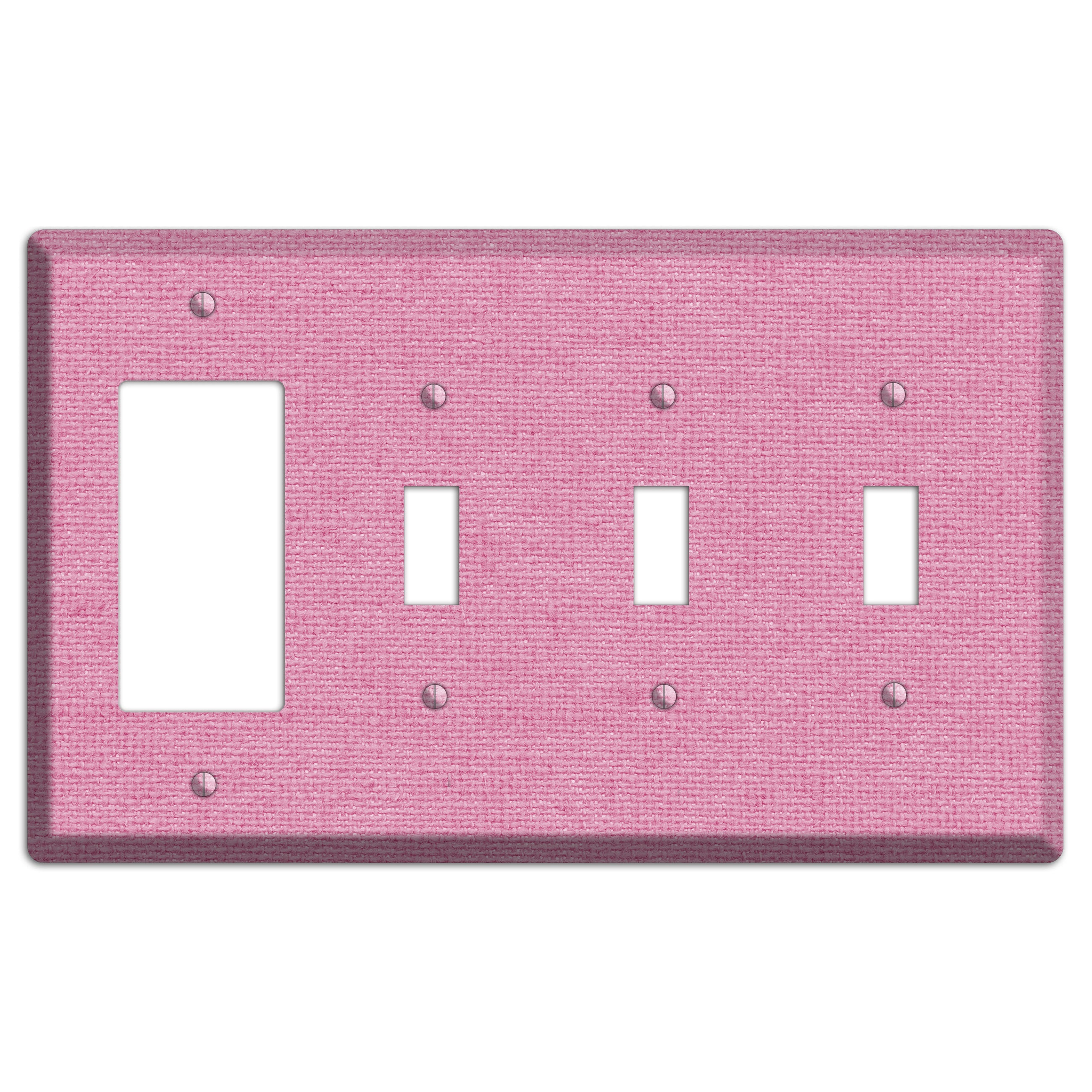 Gamboge Pink Texture Rocker / 3 Toggle Wallplate