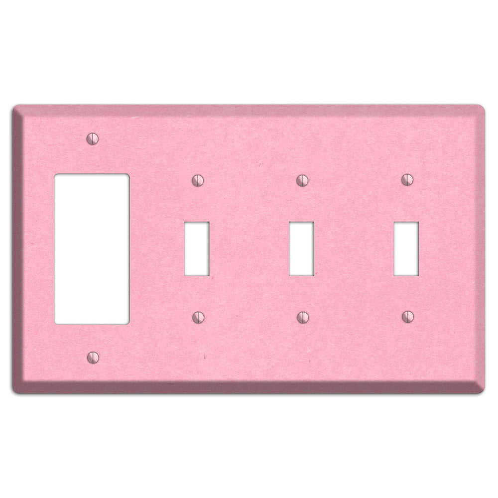 Lavender Pink Kraft Rocker / 3 Toggle Wallplate