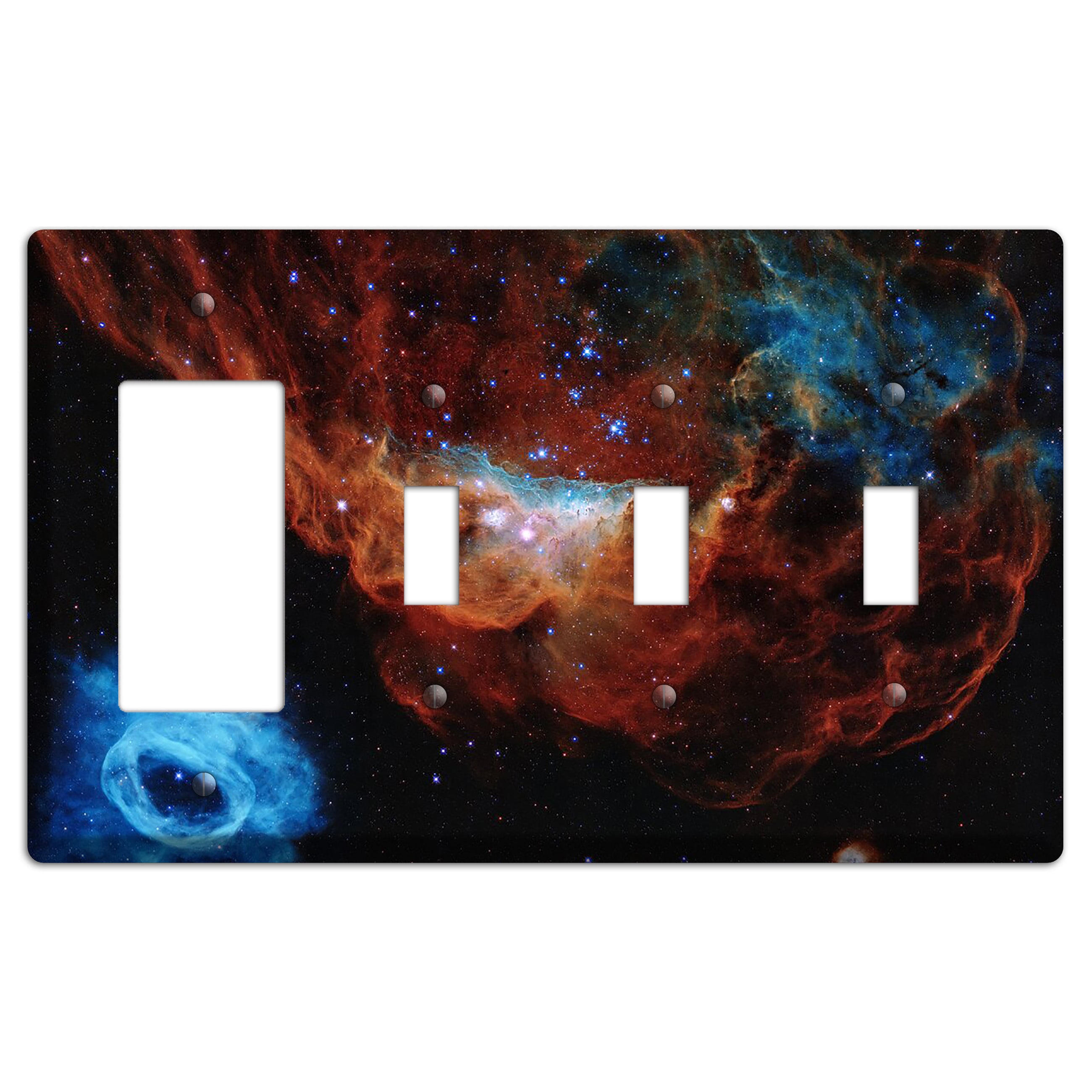 Tapestry of Blazing Starbirth Rocker / 3 Toggle Wallplate