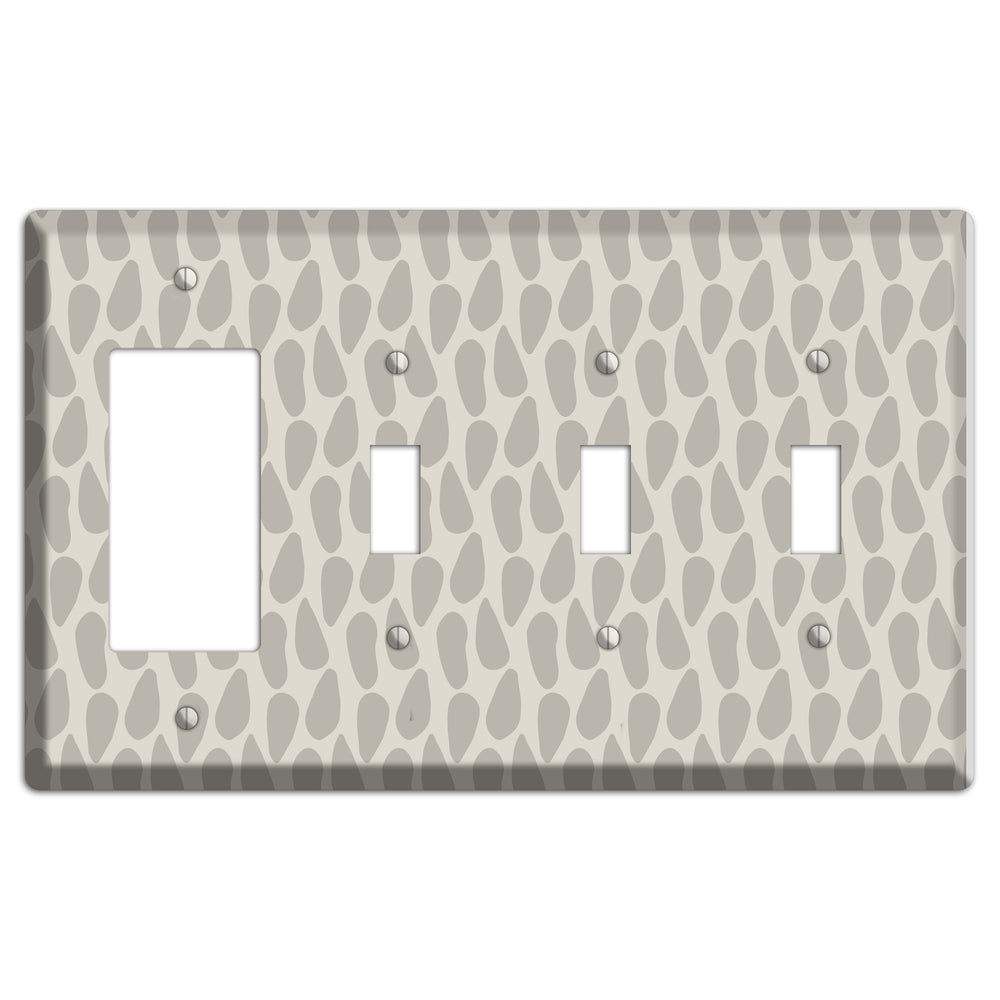 Simple Scandanavian Style DD Rocker / 3 Toggle Wallplate