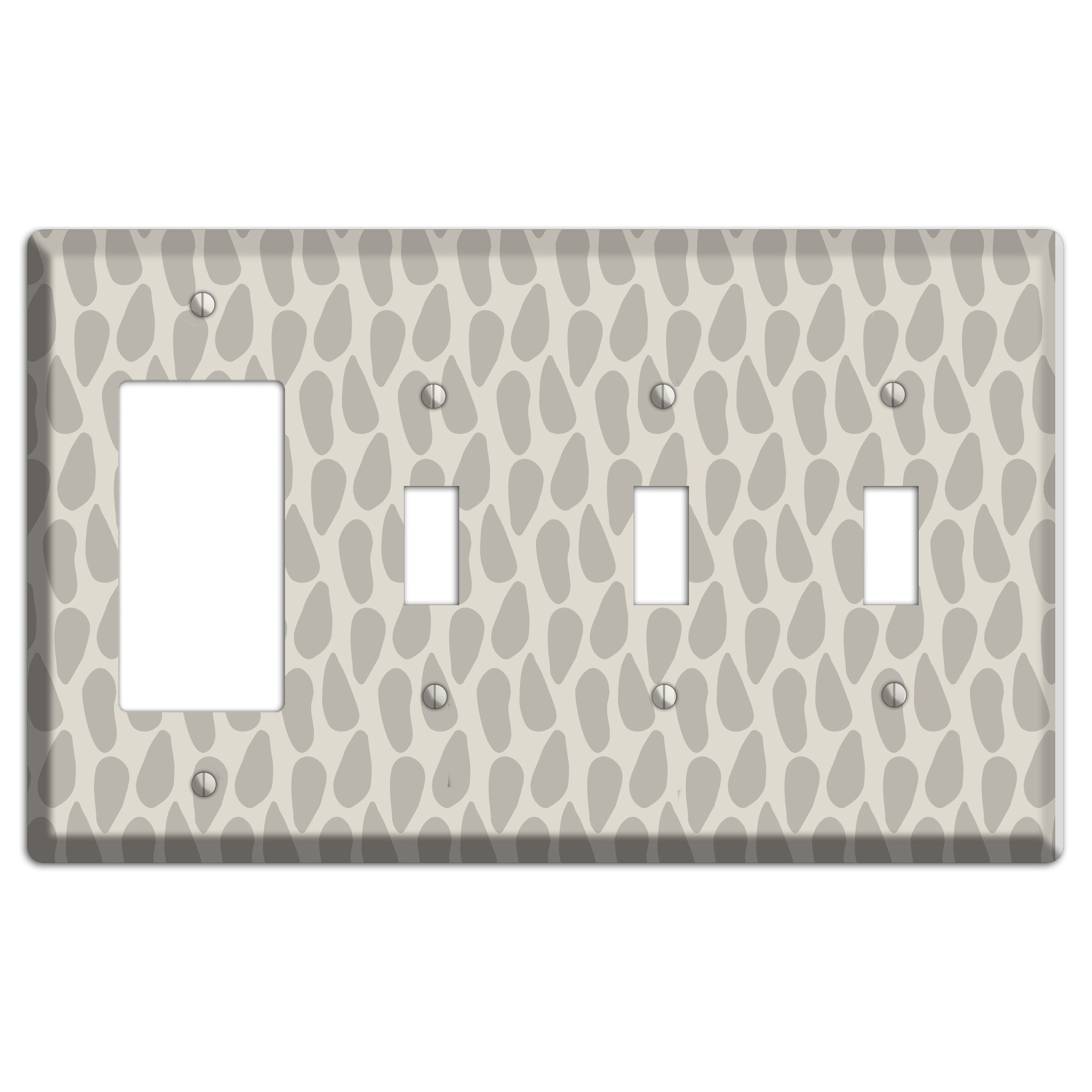 Simple Scandanavian Style DD Rocker / 3 Toggle Wallplate