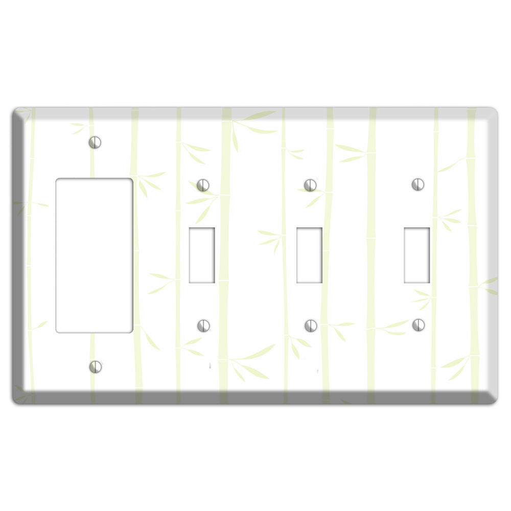 Light Green Bamboo Rocker / 3 Toggle Wallplate