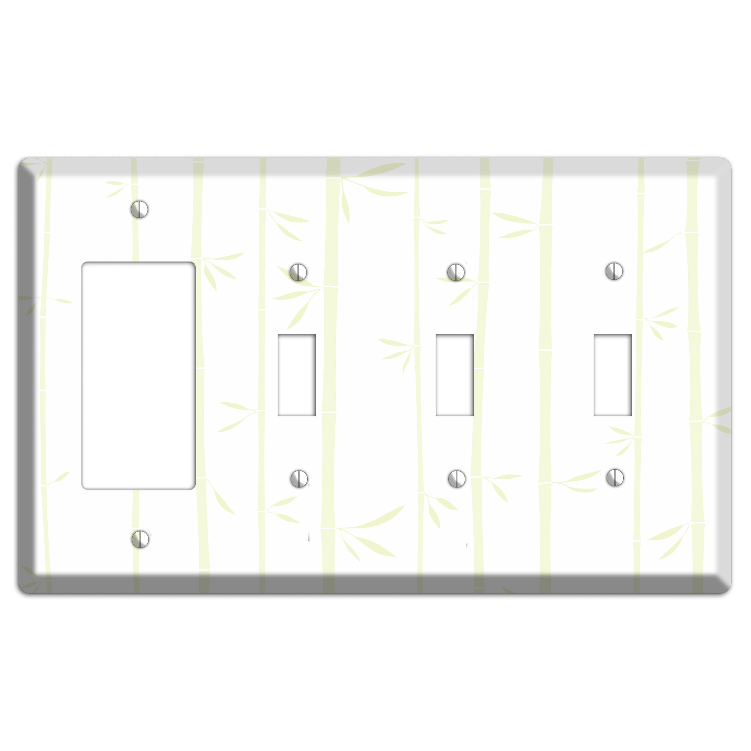 Light Green Bamboo Rocker / 3 Toggle Wallplate