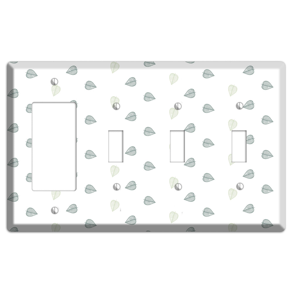 Leaves Style BB Rocker / 3 Toggle Wallplate