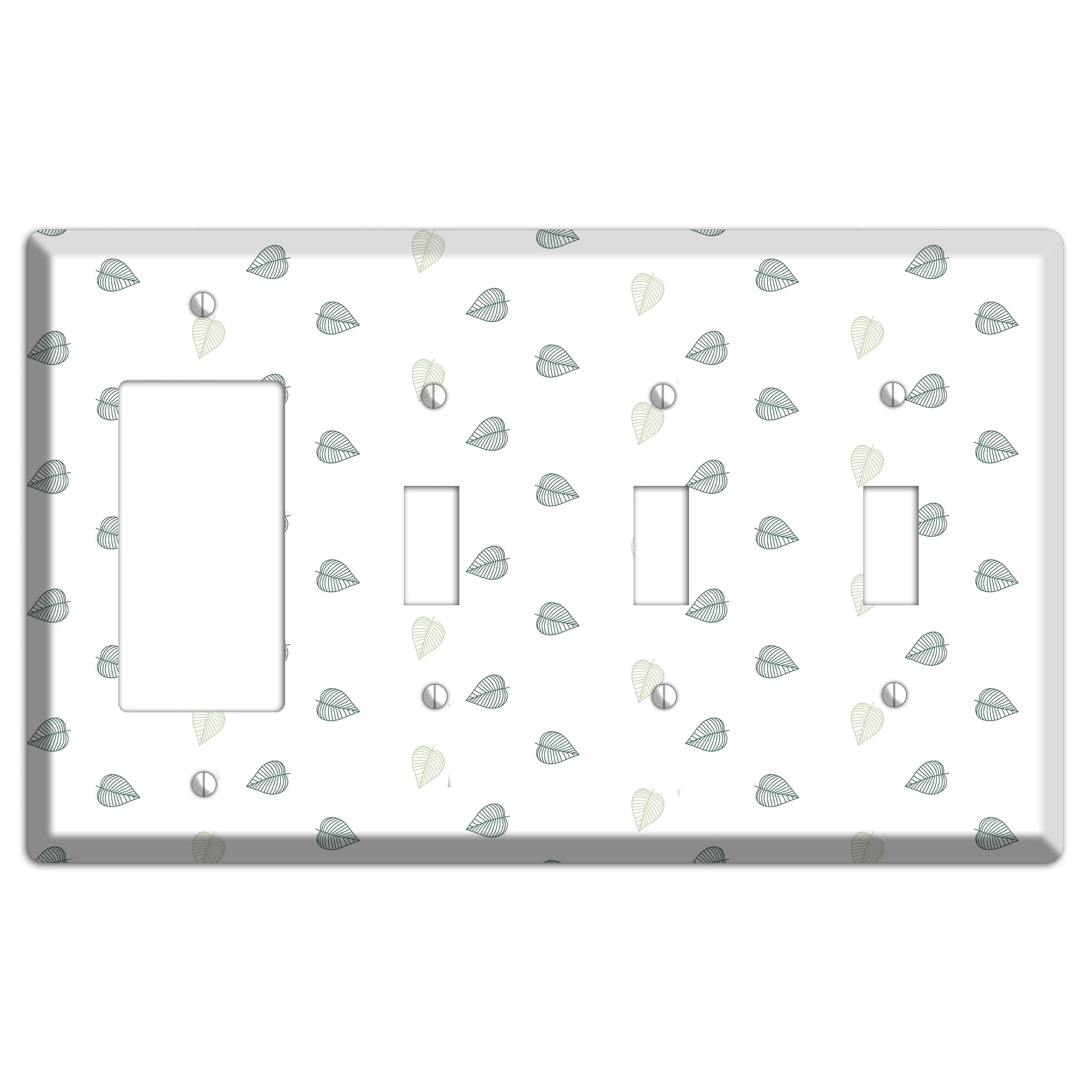 Leaves Style BB Rocker / 3 Toggle Wallplate