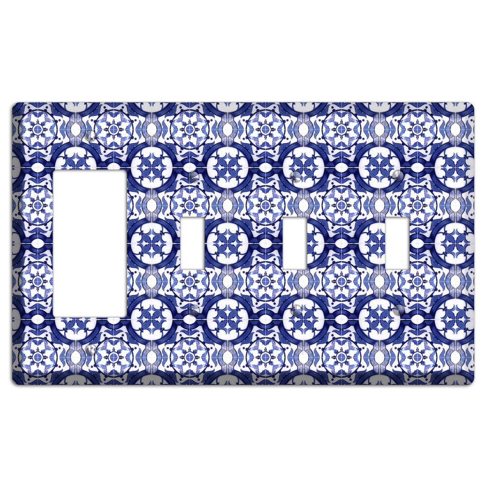 Tavira Tiles 10 Rocker / 3 Toggle Wallplate