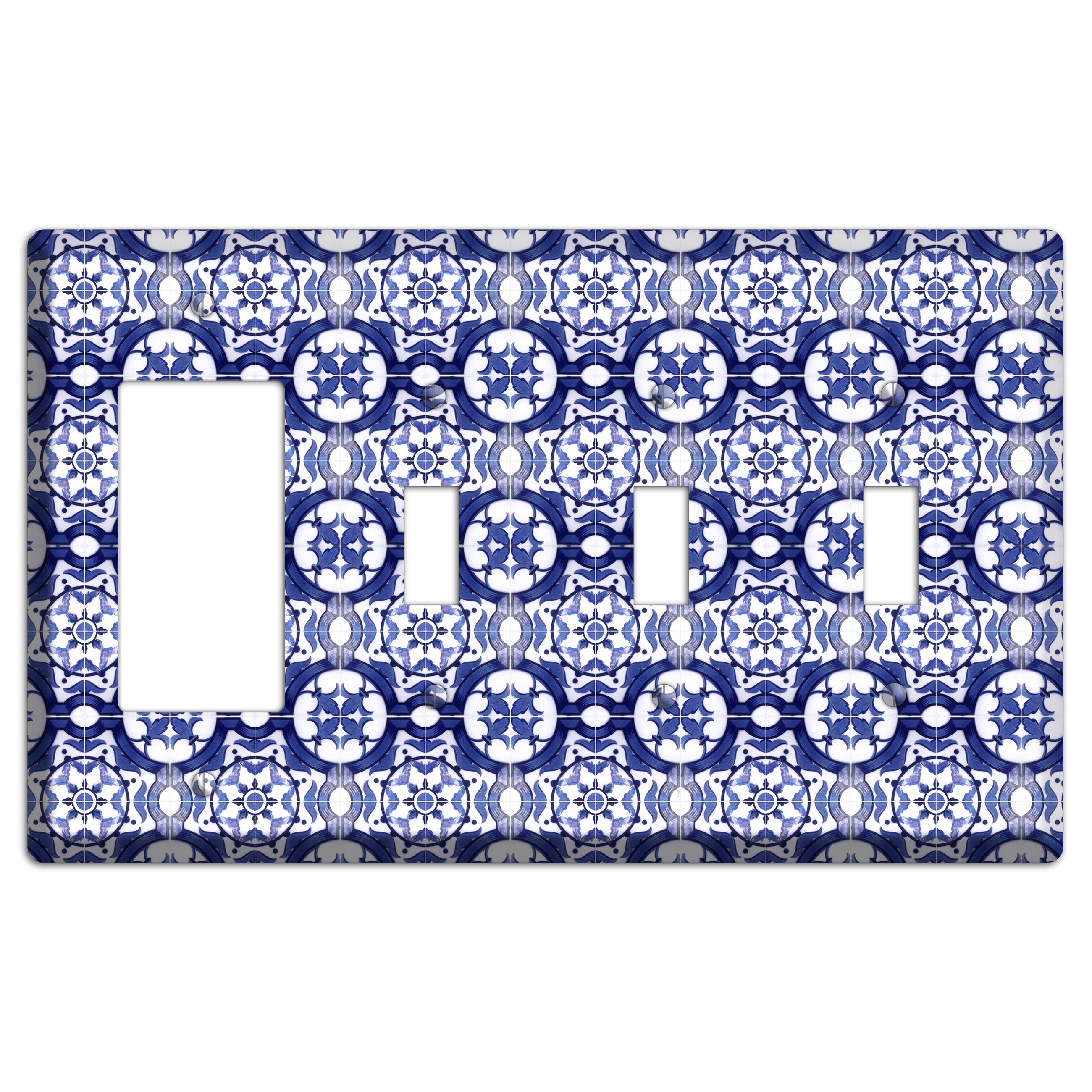 Tavira Tiles 10 Rocker / 3 Toggle Wallplate