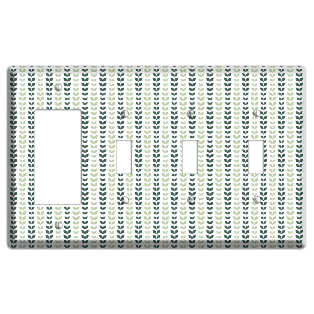 Leaves Style X Rocker / 3 Toggle Wallplate
