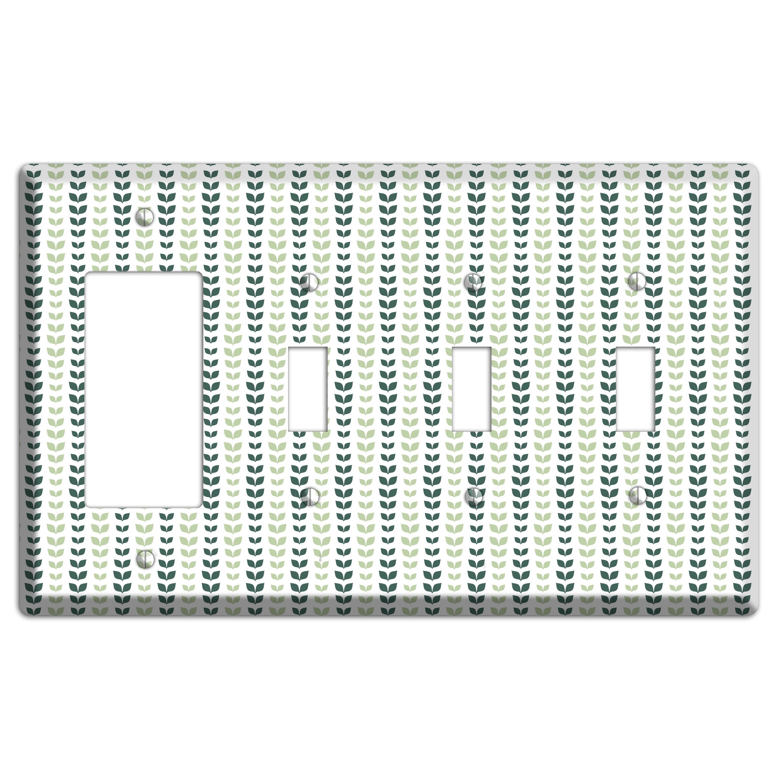 Leaves Style X Rocker / 3 Toggle Wallplate