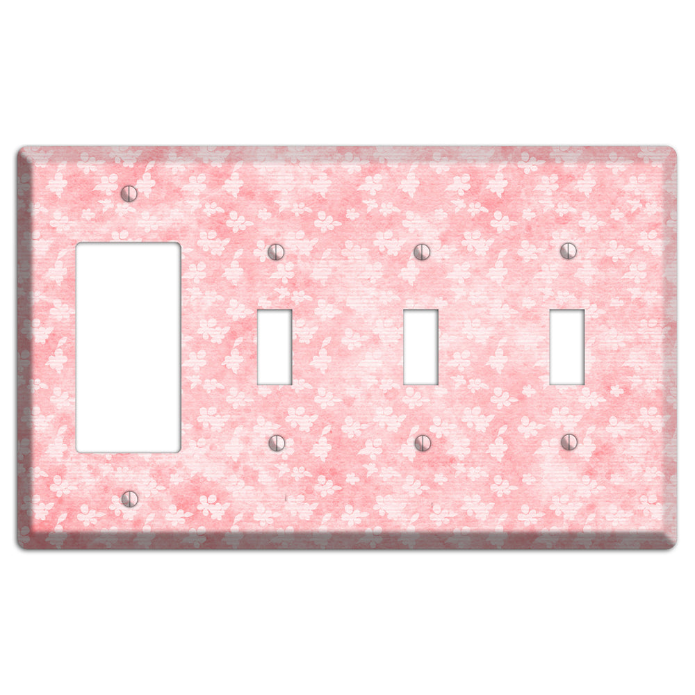 Abbey Soft Coral Rocker / 3 Toggle Wallplate
