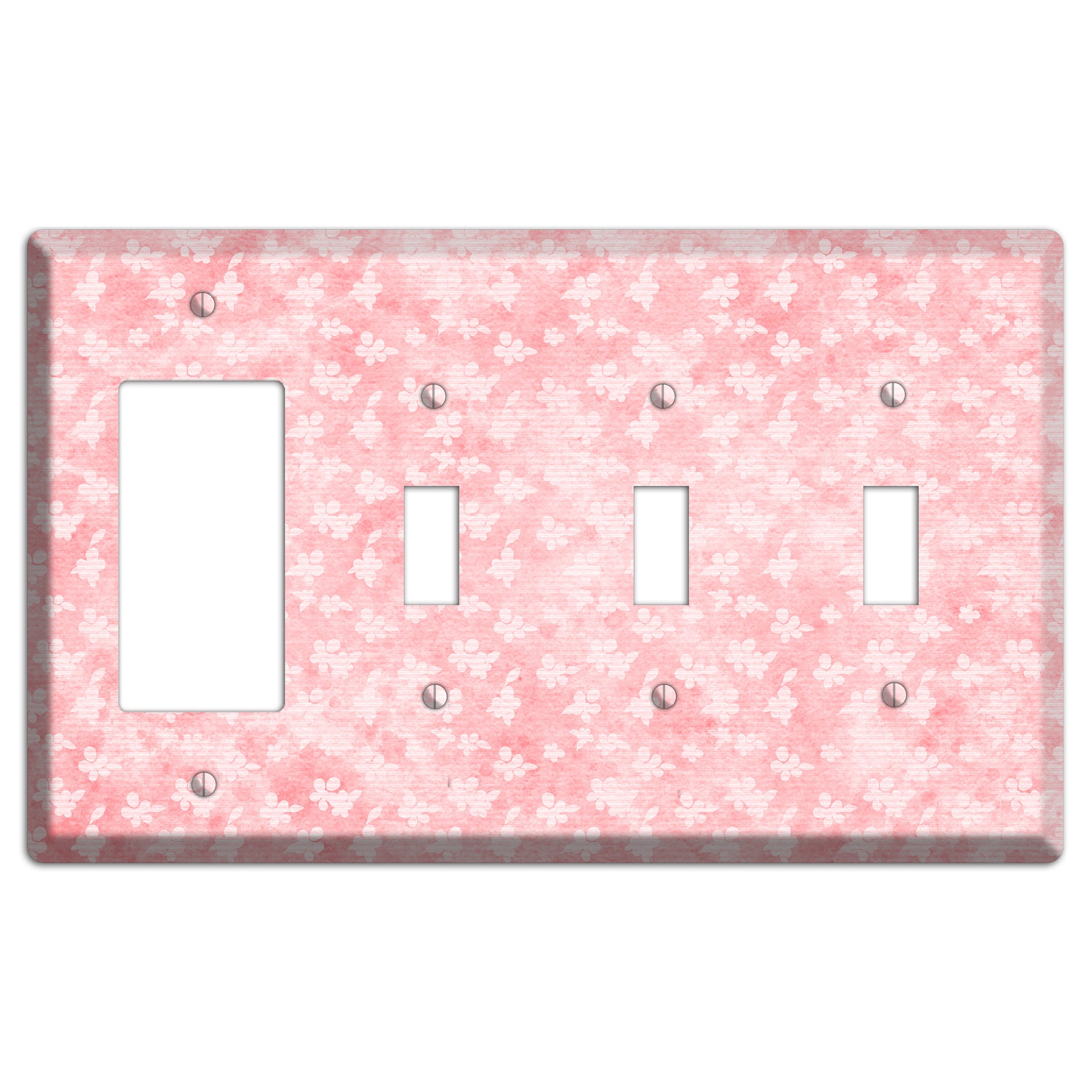 Abbey Soft Coral Rocker / 3 Toggle Wallplate