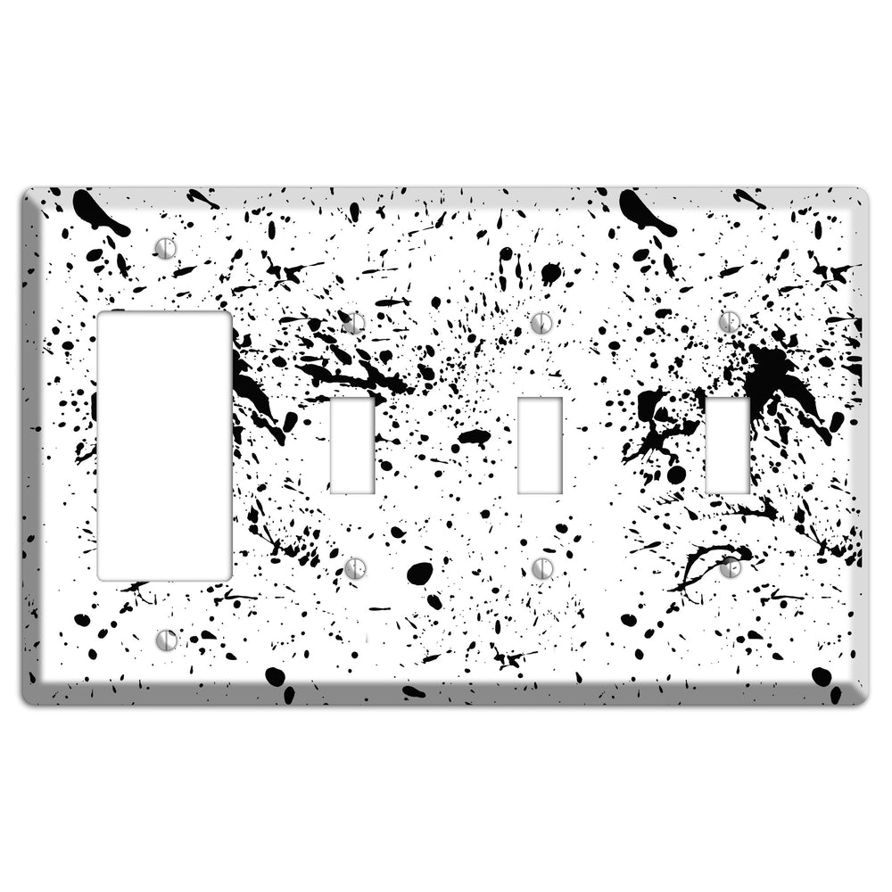 Ink Splash 4 Rocker / 3 Toggle Wallplate