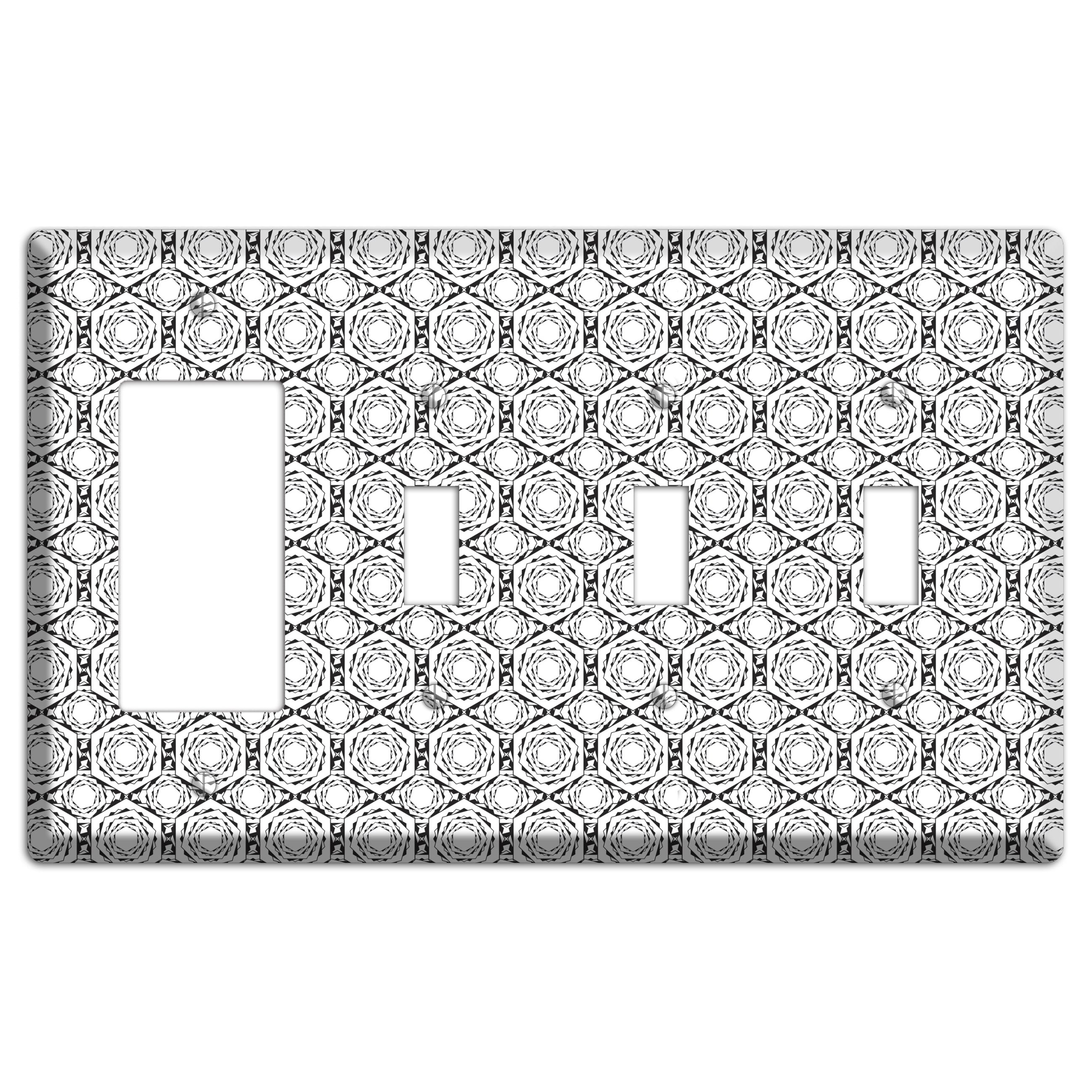 Overlay Hexagon Rotation Repeat Rocker / 3 Toggle Wallplate