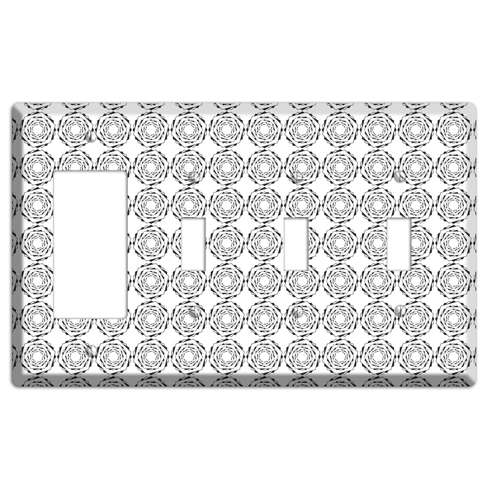 Hexagon Rotation Repeat Rocker / 3 Toggle Wallplate