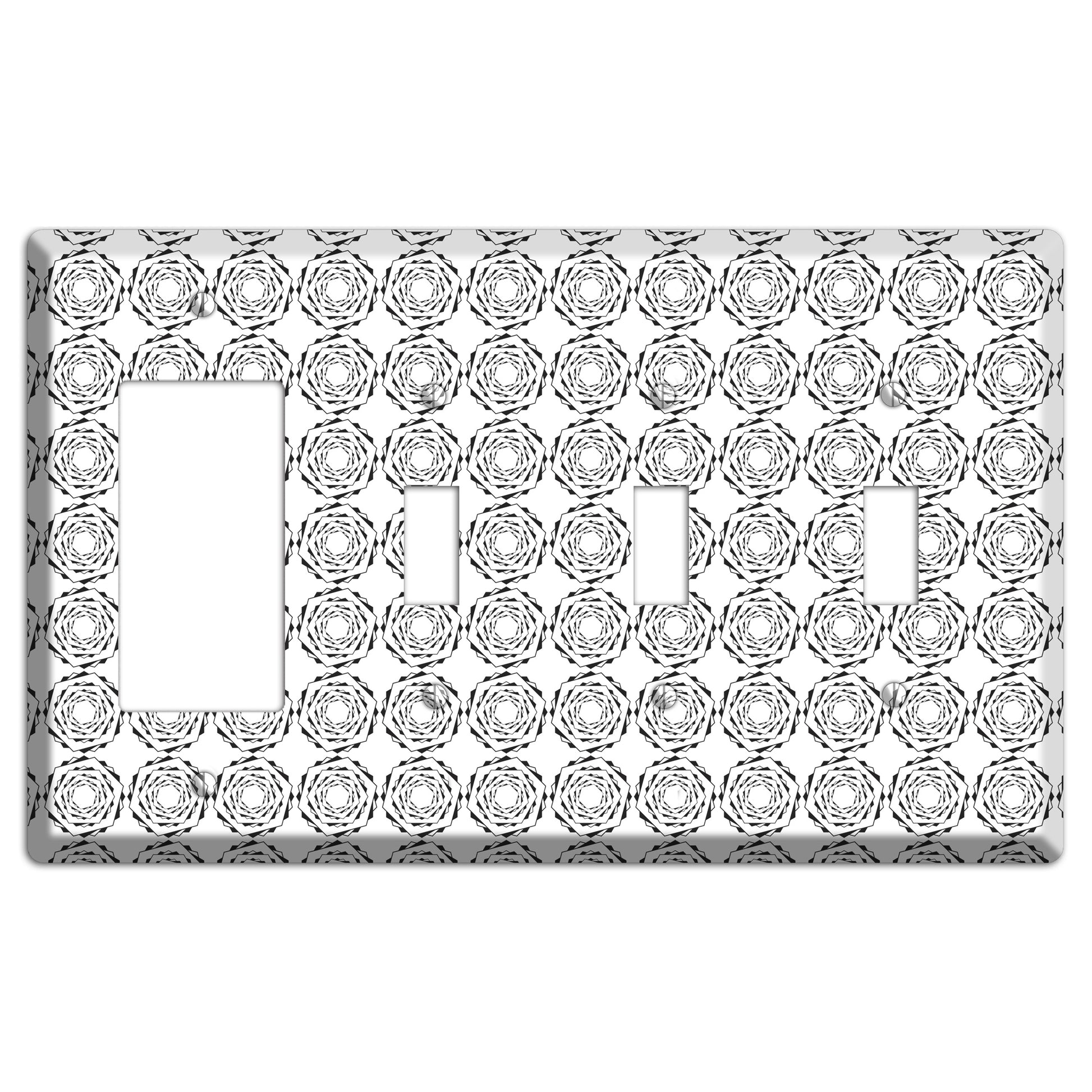 Hexagon Rotation Repeat Rocker / 3 Toggle Wallplate