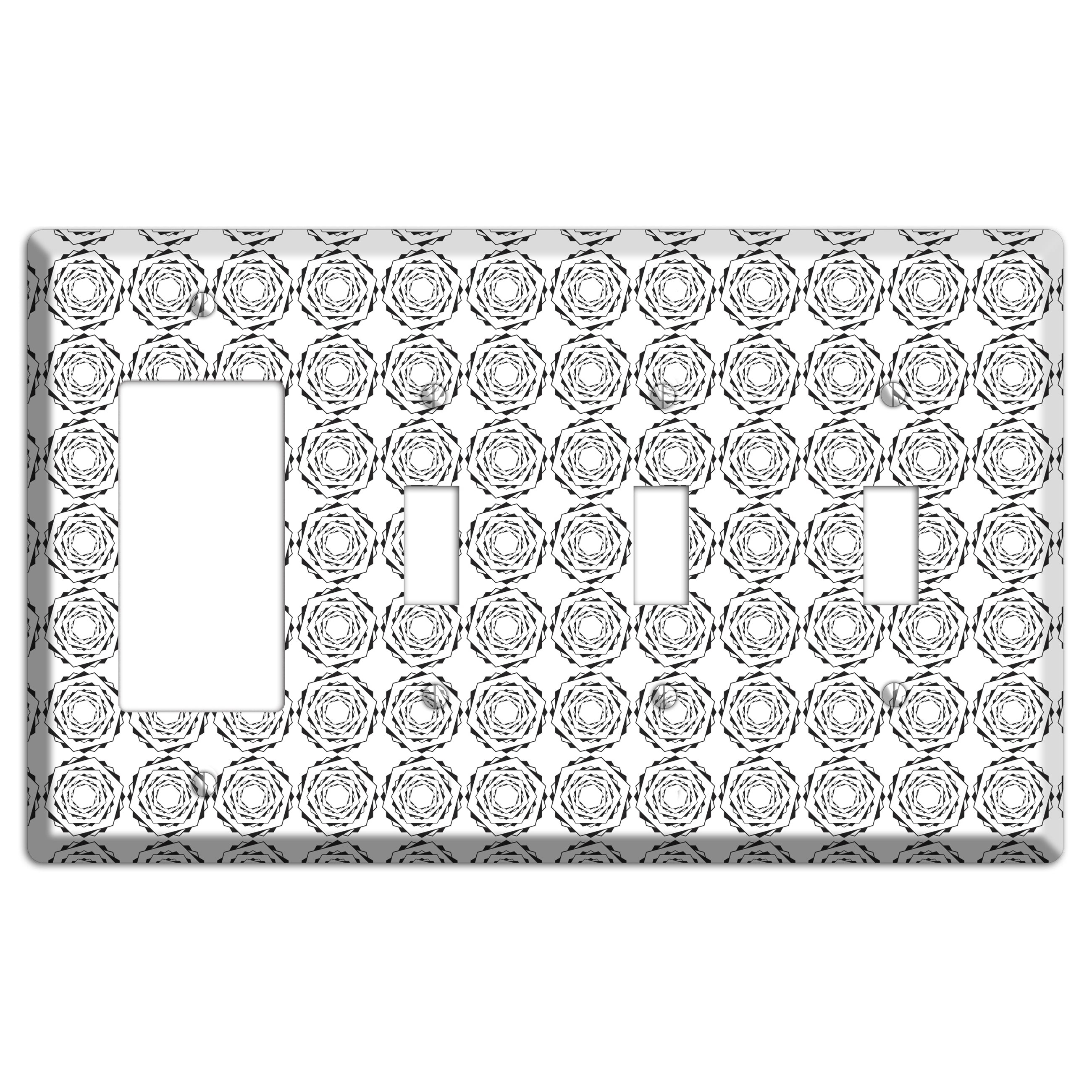 Hexagon Rotation Repeat Rocker / 3 Toggle Wallplate