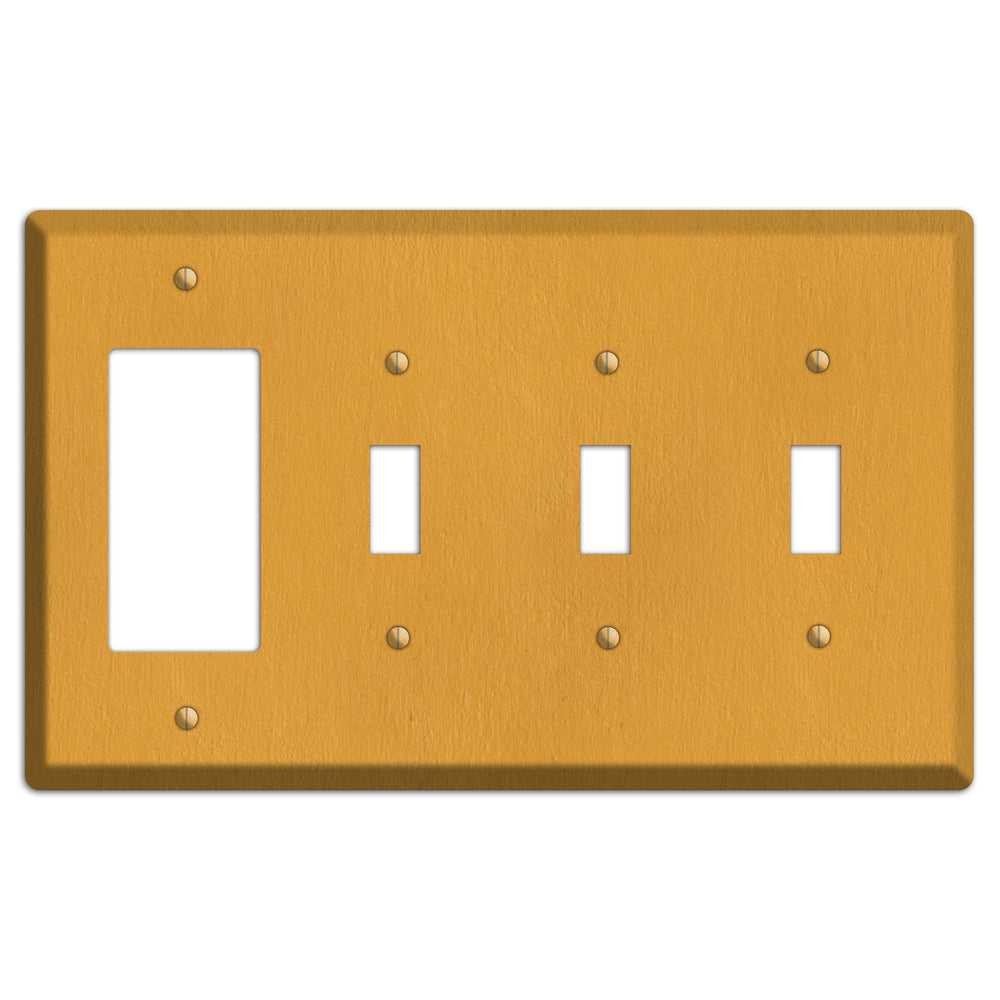 Stucco Yellow Rocker / 3 Toggle Wallplate