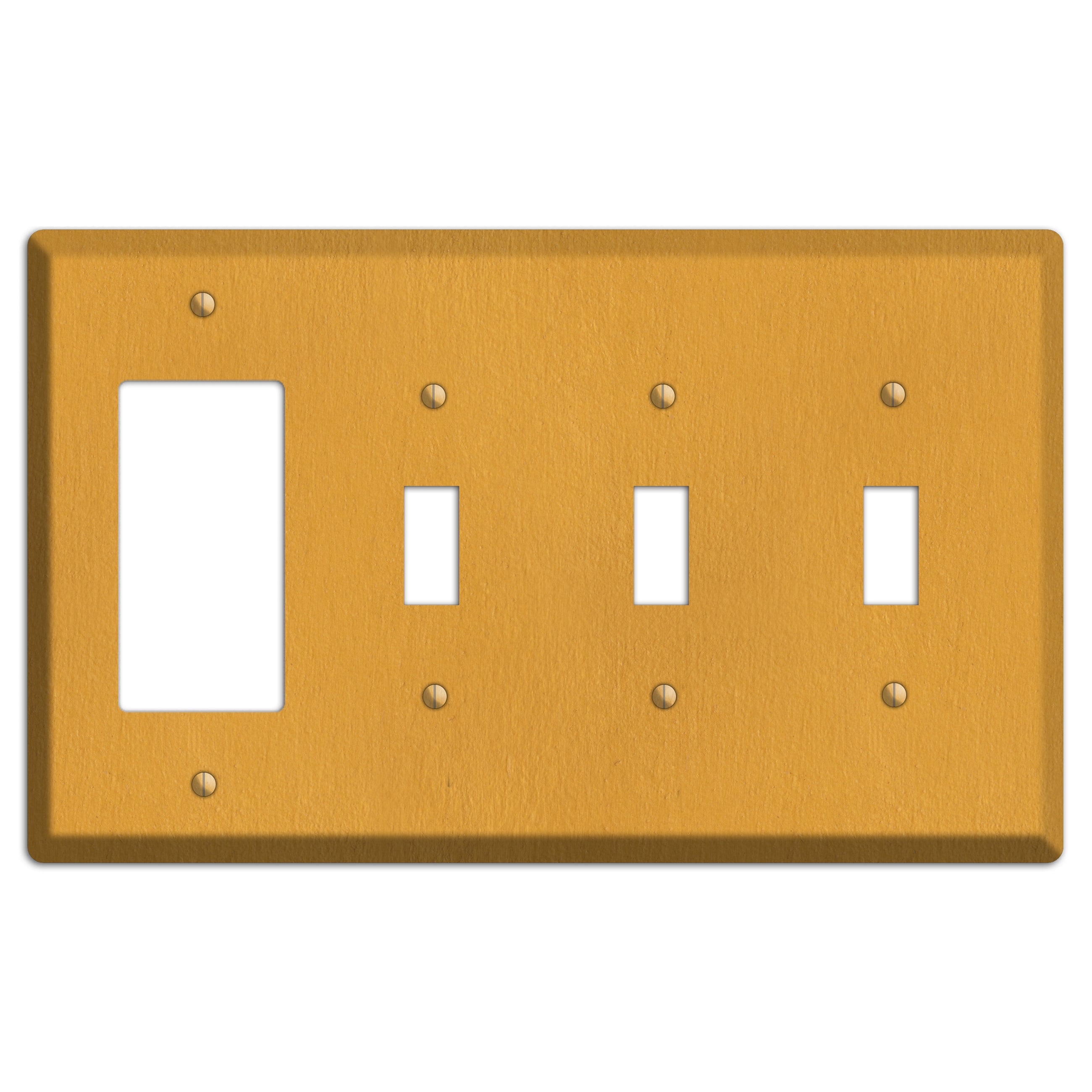 Stucco Yellow Rocker / 3 Toggle Wallplate