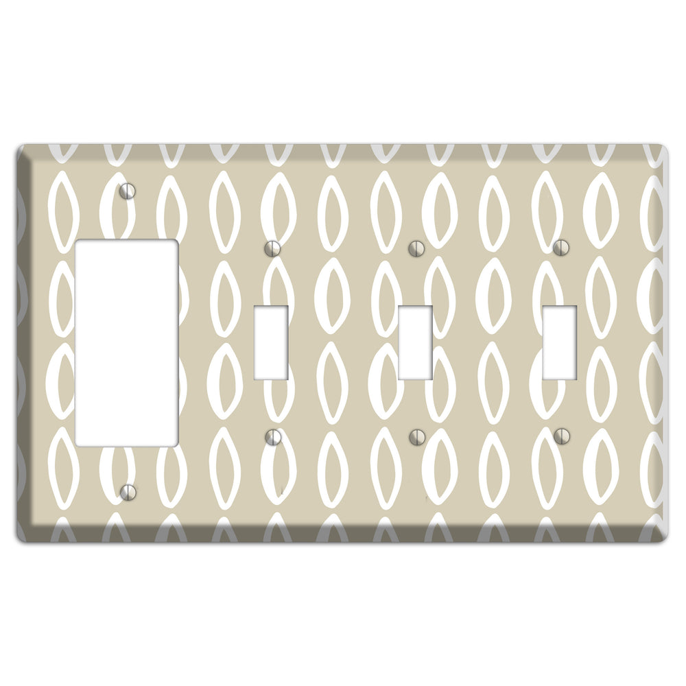 Simple Scandanavian Style Z Rocker / 3 Toggle Wallplate