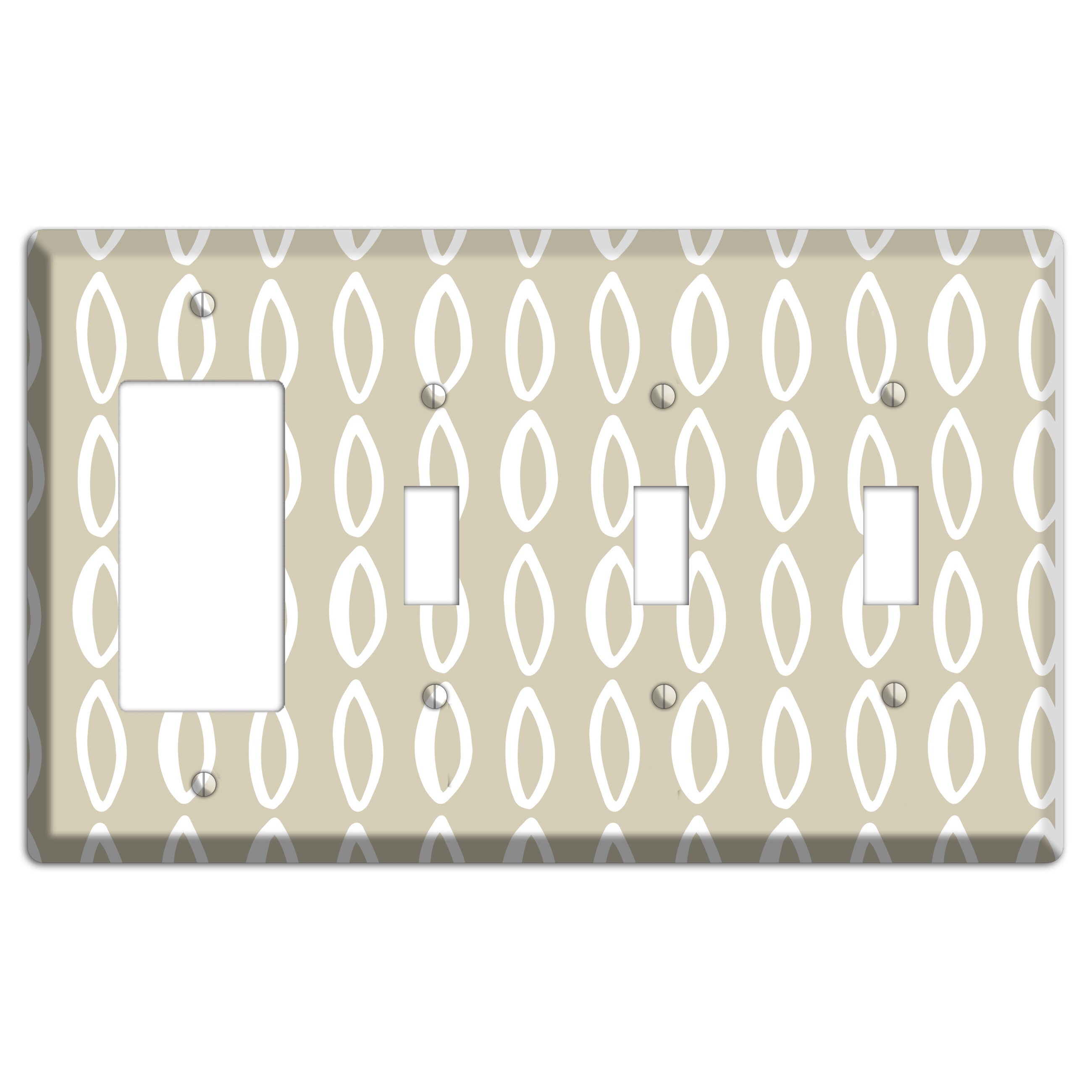 Simple Scandanavian Style Z Rocker / 3 Toggle Wallplate