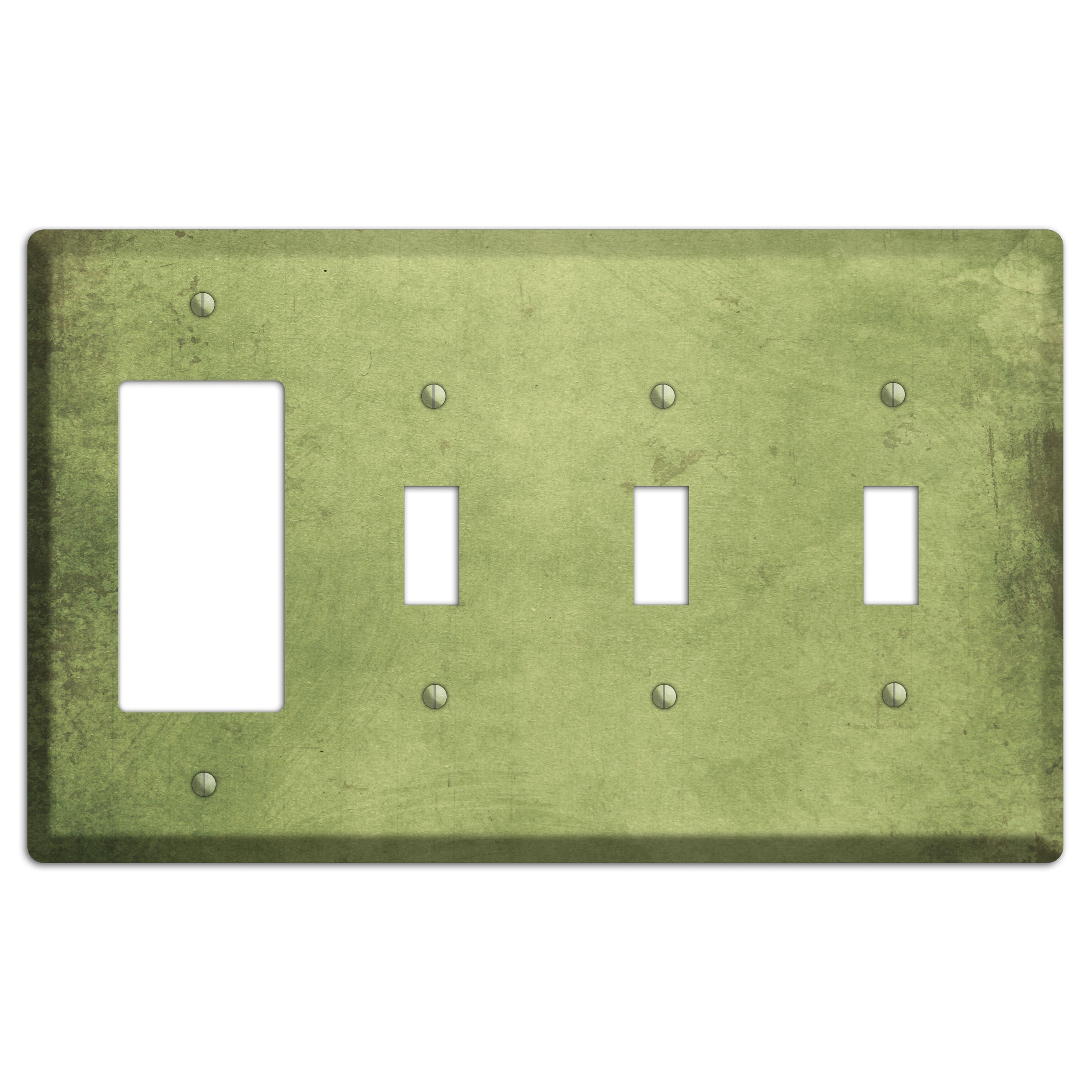 Green Smoke Vintage Grunge Rocker / 3 Toggle Wallplate
