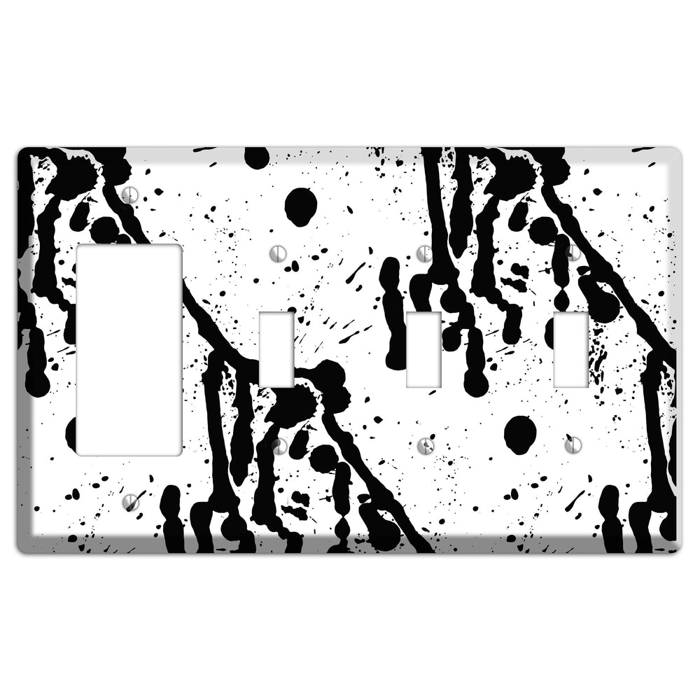 Ink Drips 10 Rocker / 3 Toggle Wallplate