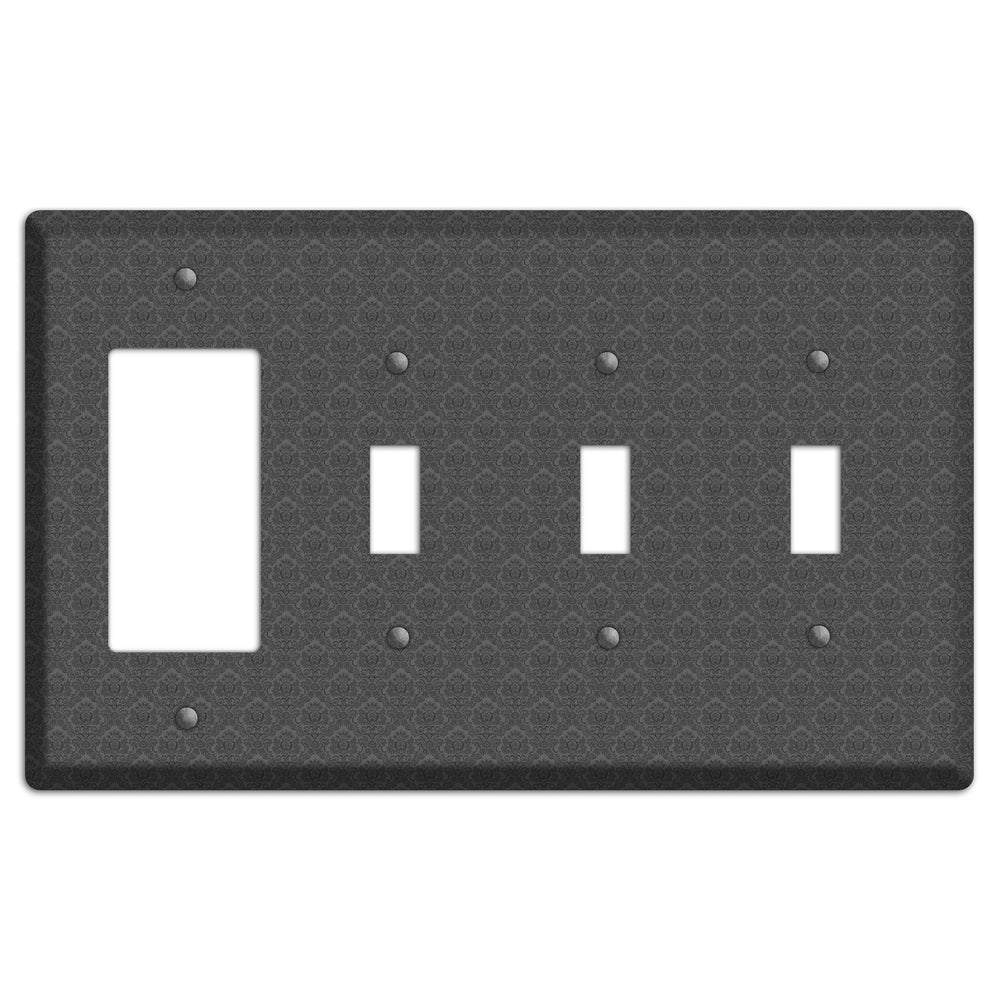 Dark Grey Cartouche Rocker / 3 Toggle Wallplate