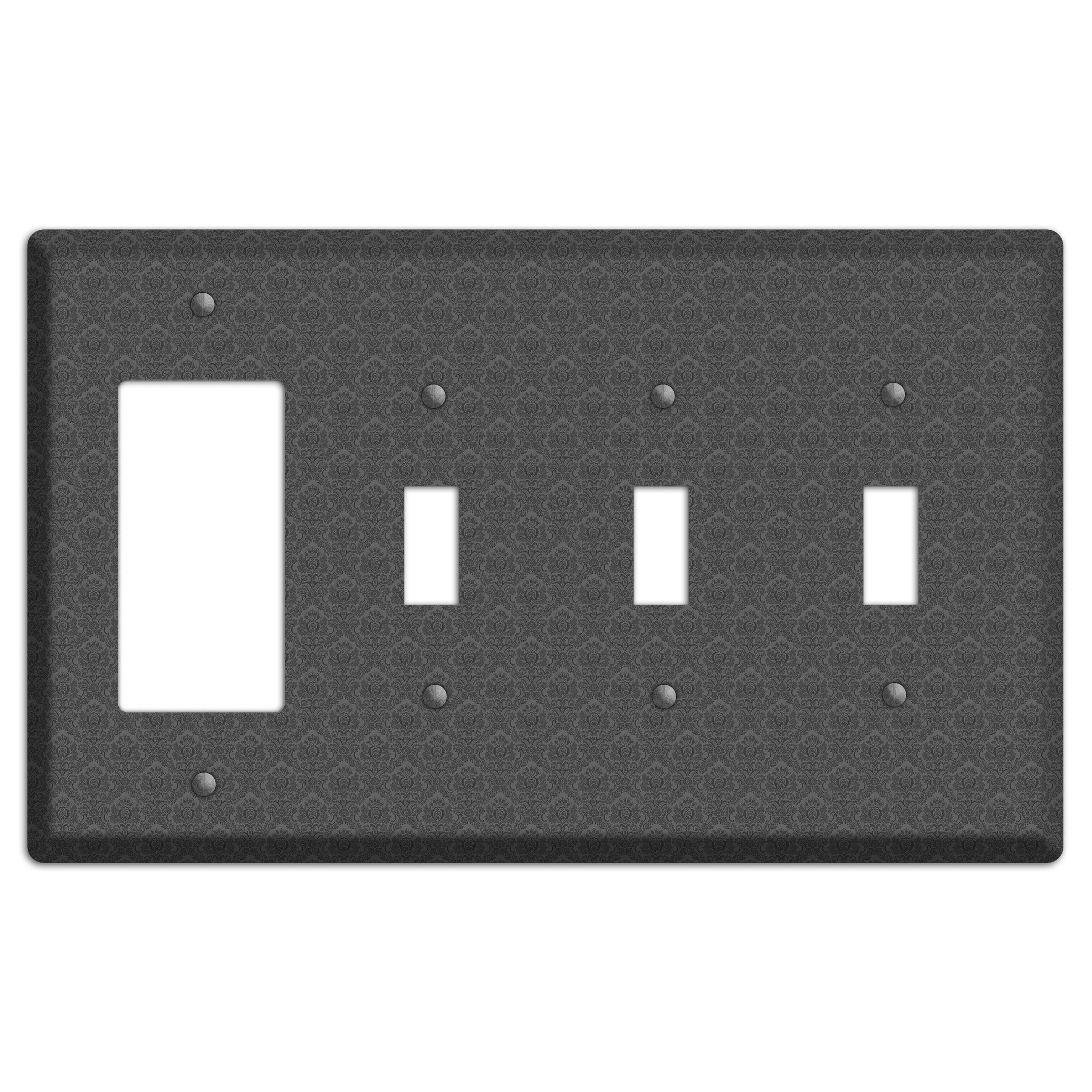 Dark Grey Cartouche Rocker / 3 Toggle Wallplate